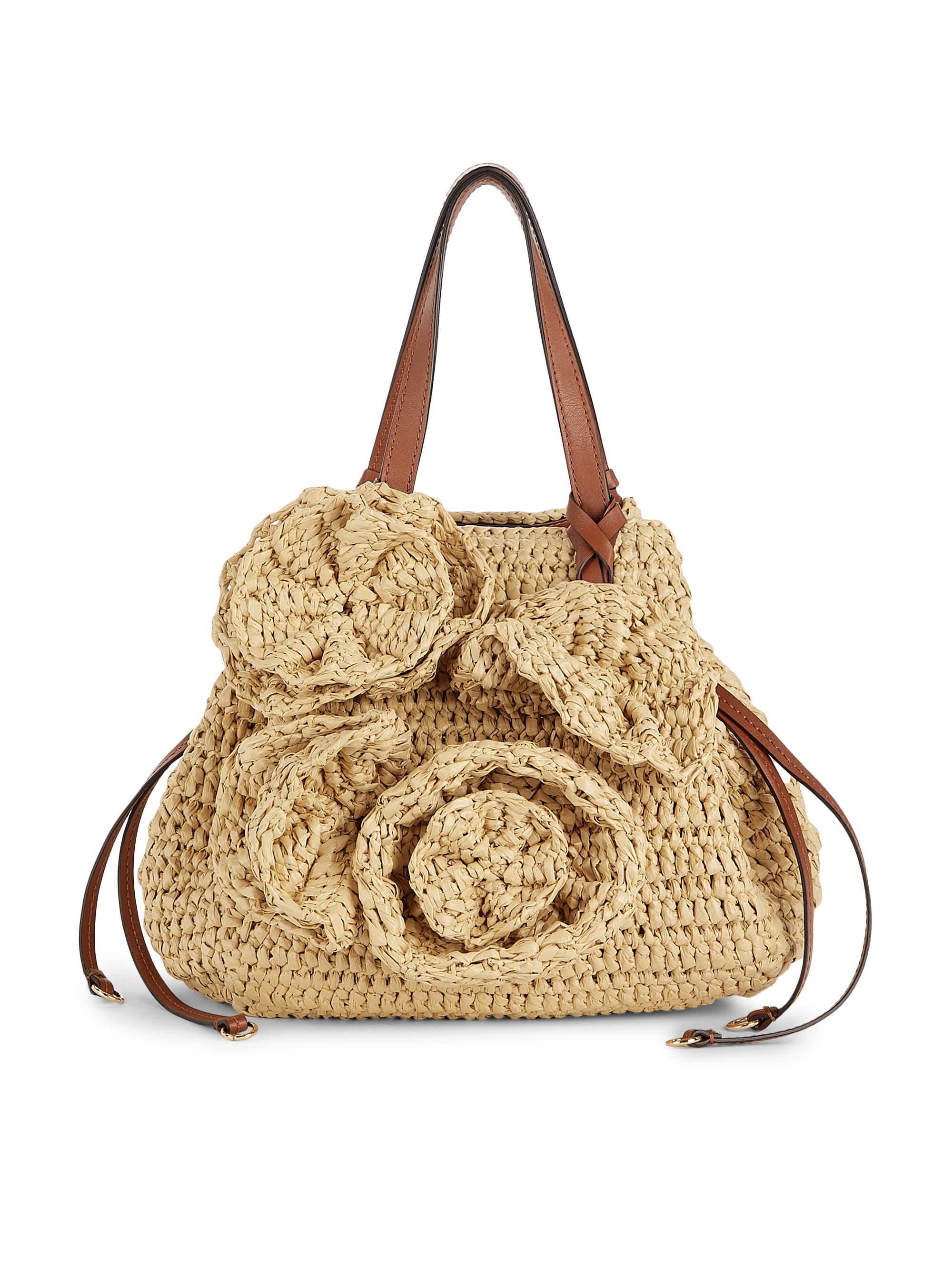Ulla Johnson Women's Gio Floral Woven Crossbody Bag - Natural