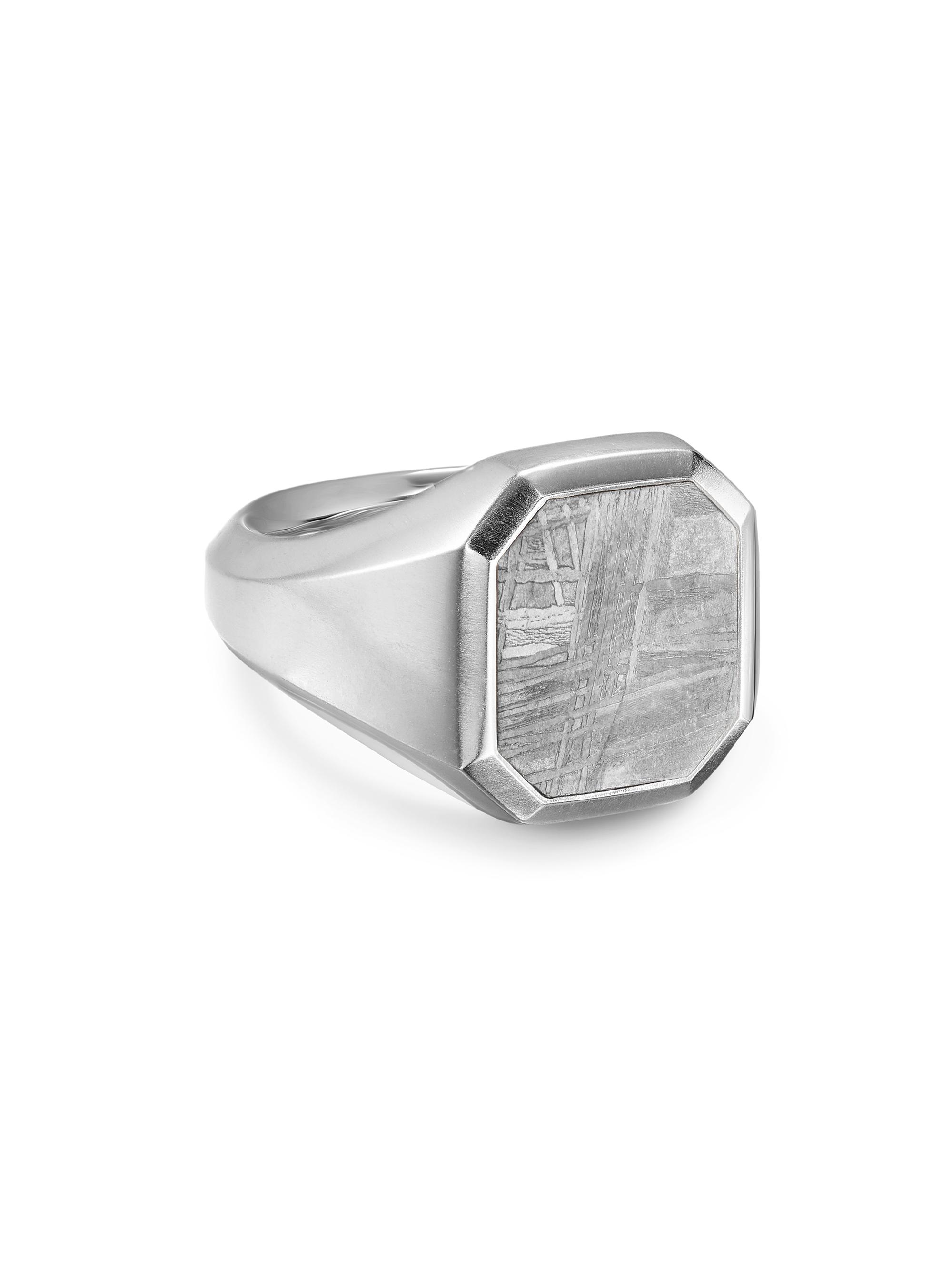 David Yurman Men's Streamline Signet Ring in Sterling Silver - Meteorite