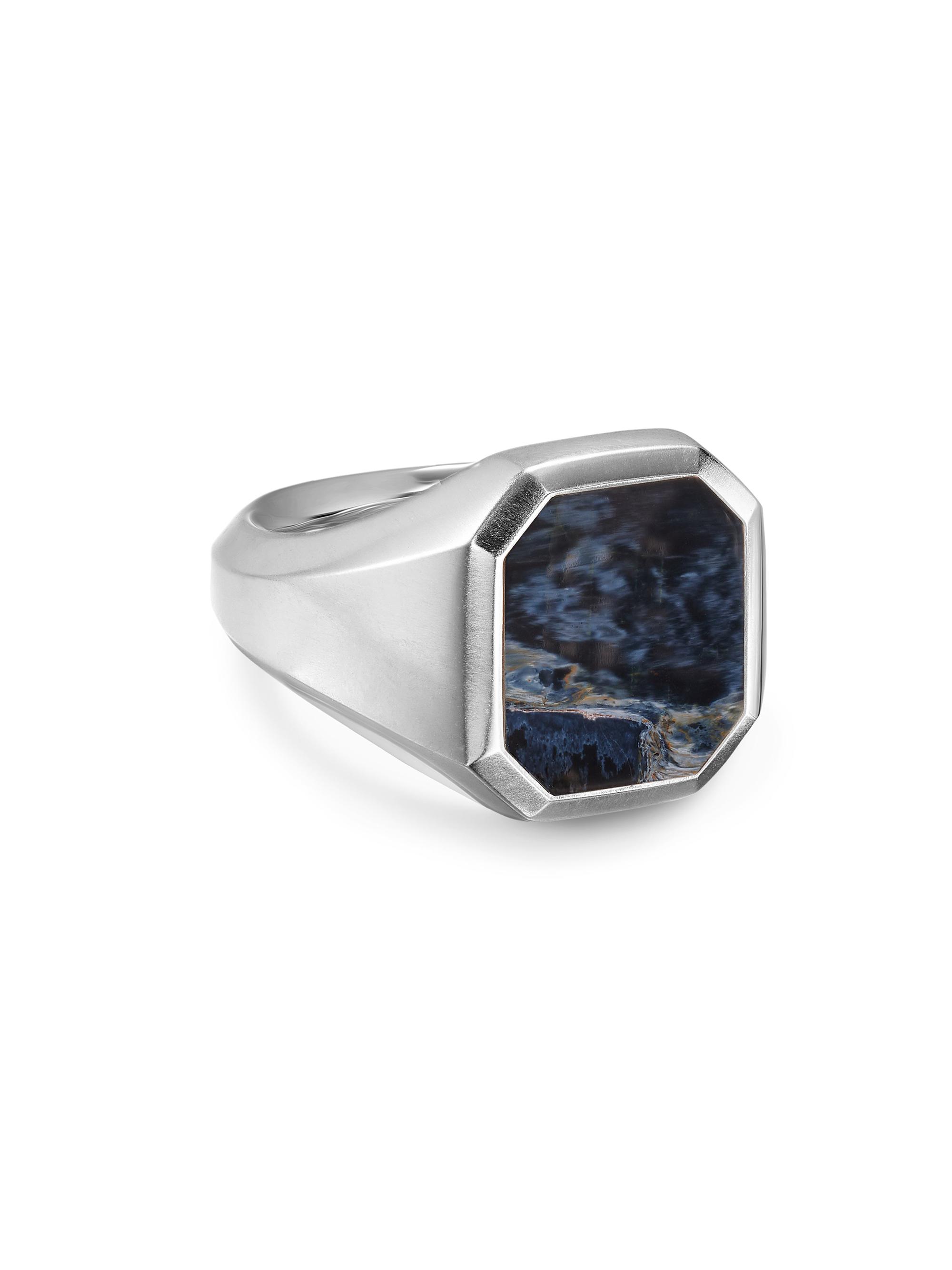 David Yurman Men's Streamline Signet Ring in Sterling Silver - Pietersite