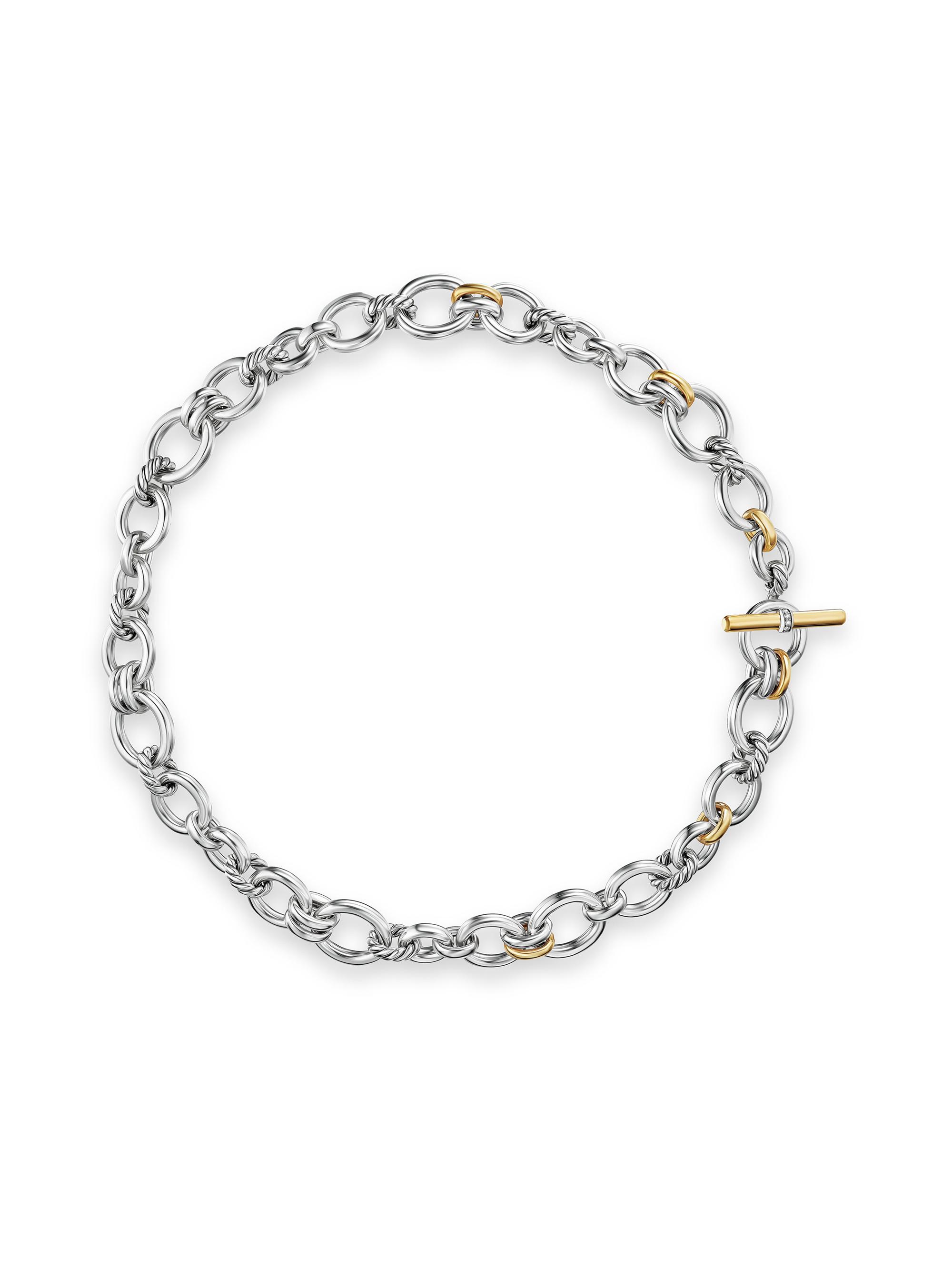 David Yurman Women's DY Mercer Chain Necklace in Sterling Silver - Diamond