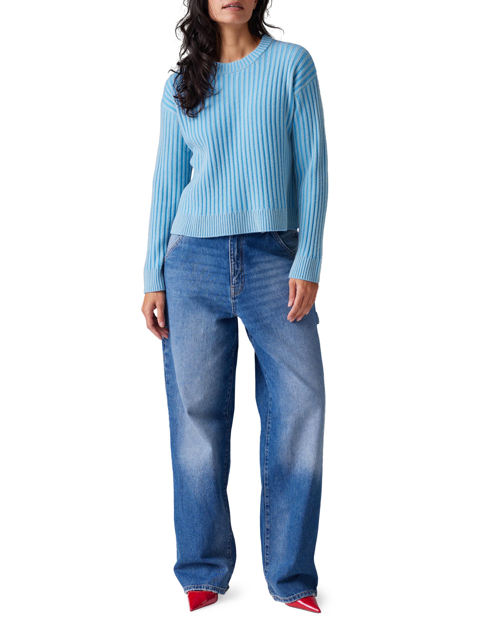 COLORUSH Two-Tone Wool-Cashmere Crewneck Sweater | Saks Fifth Avenue