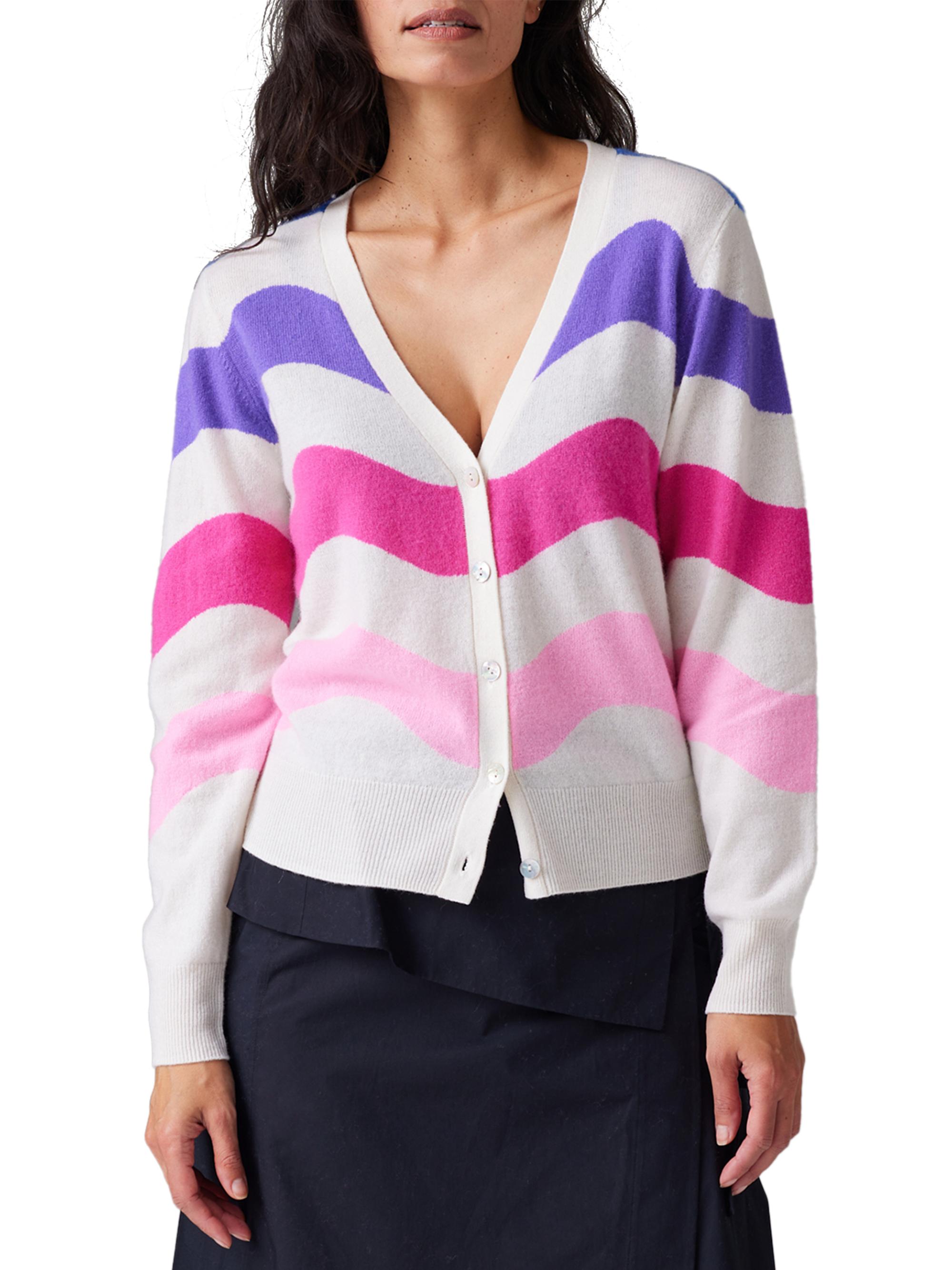 COLORUSH Women's Multicolor Wave Cashmere Cardigan - Jelly Wave
