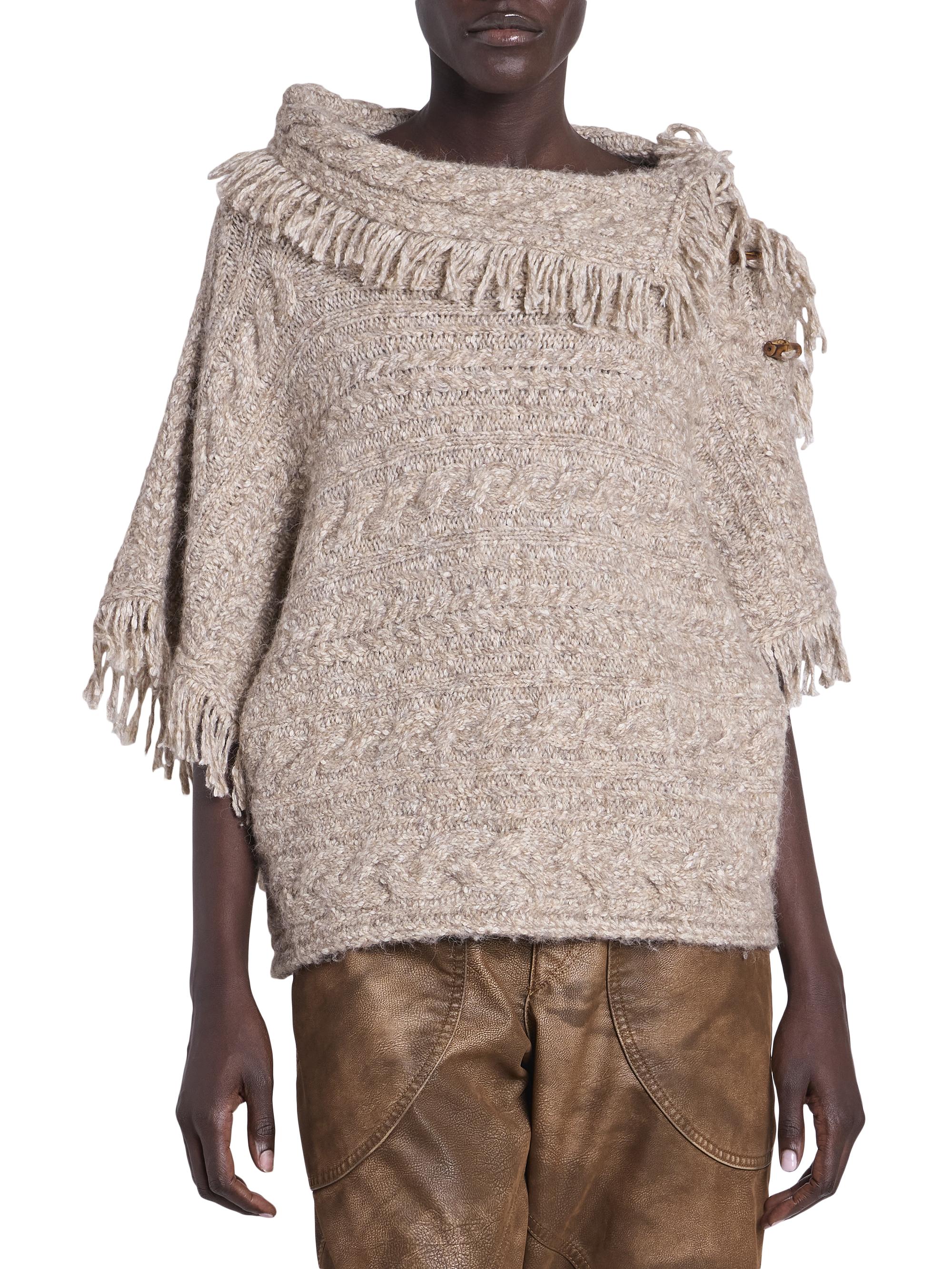 ISABEL MARANT ETOILE ニットポンチョ　ベージュ Isabel Marant Étoile Blanche Cabled Poncho Sweater | Saks Fifth Avenue