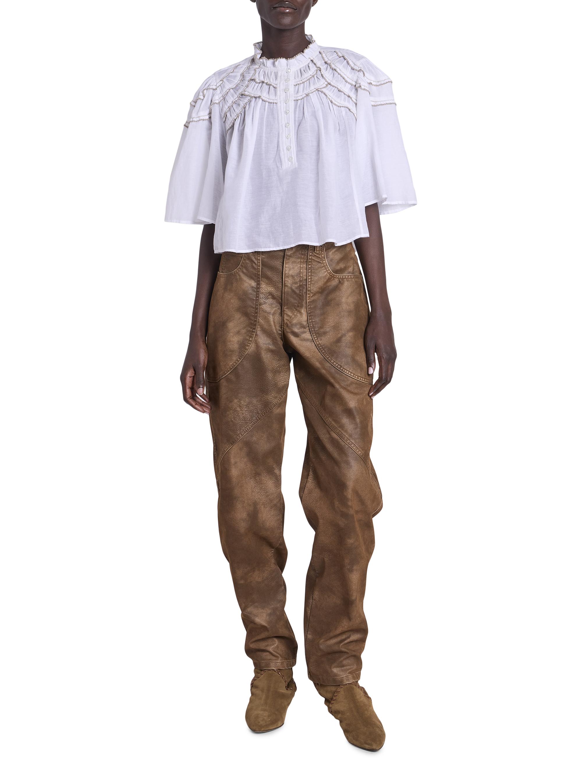 Isabel Marant Étoile Carmen Cotton-Blend Ruffle Top | Saks Fifth
