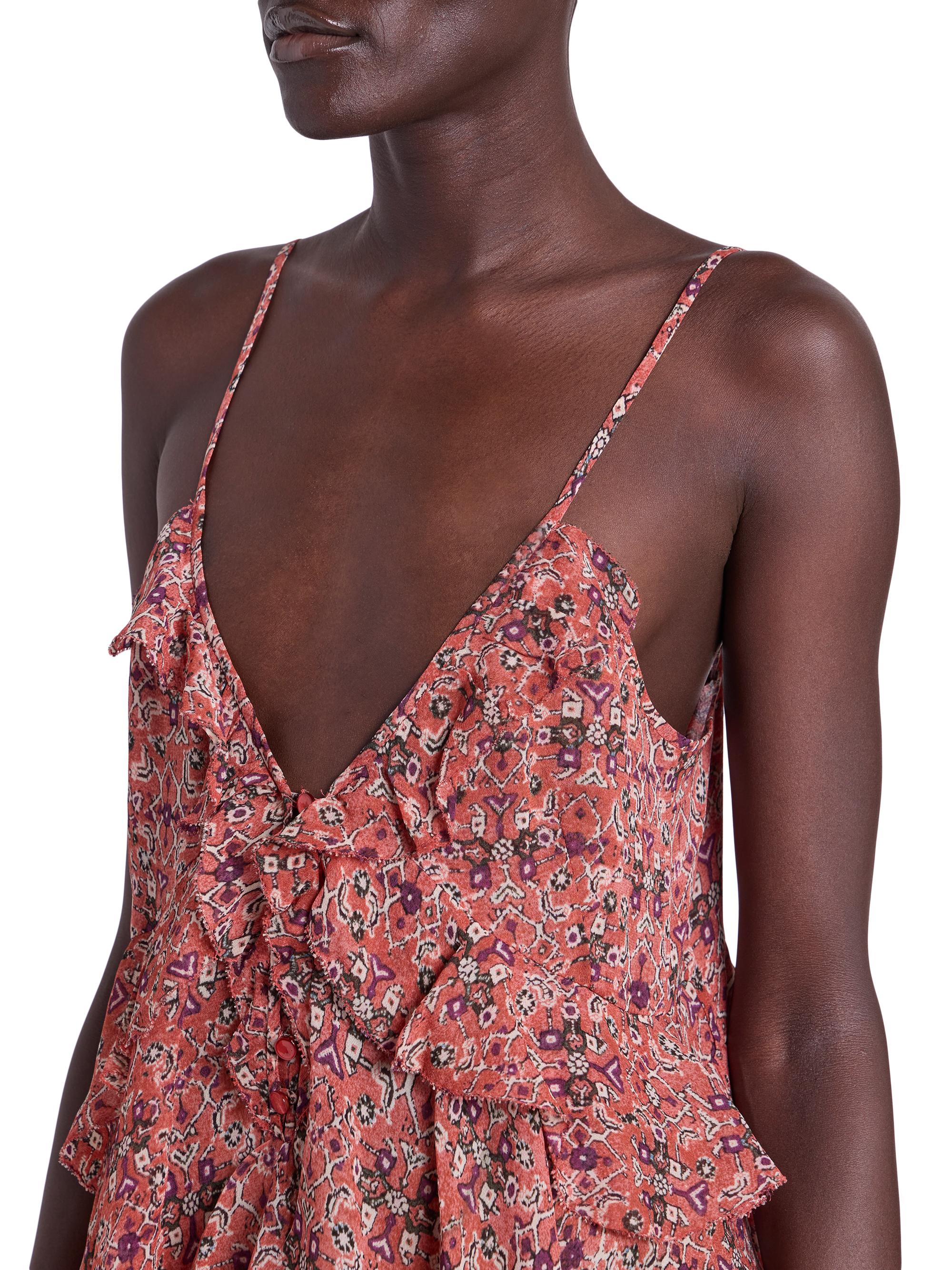 ÉTOILE ISABEL MARANT 花柄フリルキャミソール シルク100% ÉTOILE ISABEL MARANT 花柄フリルキャミソール シルク100%