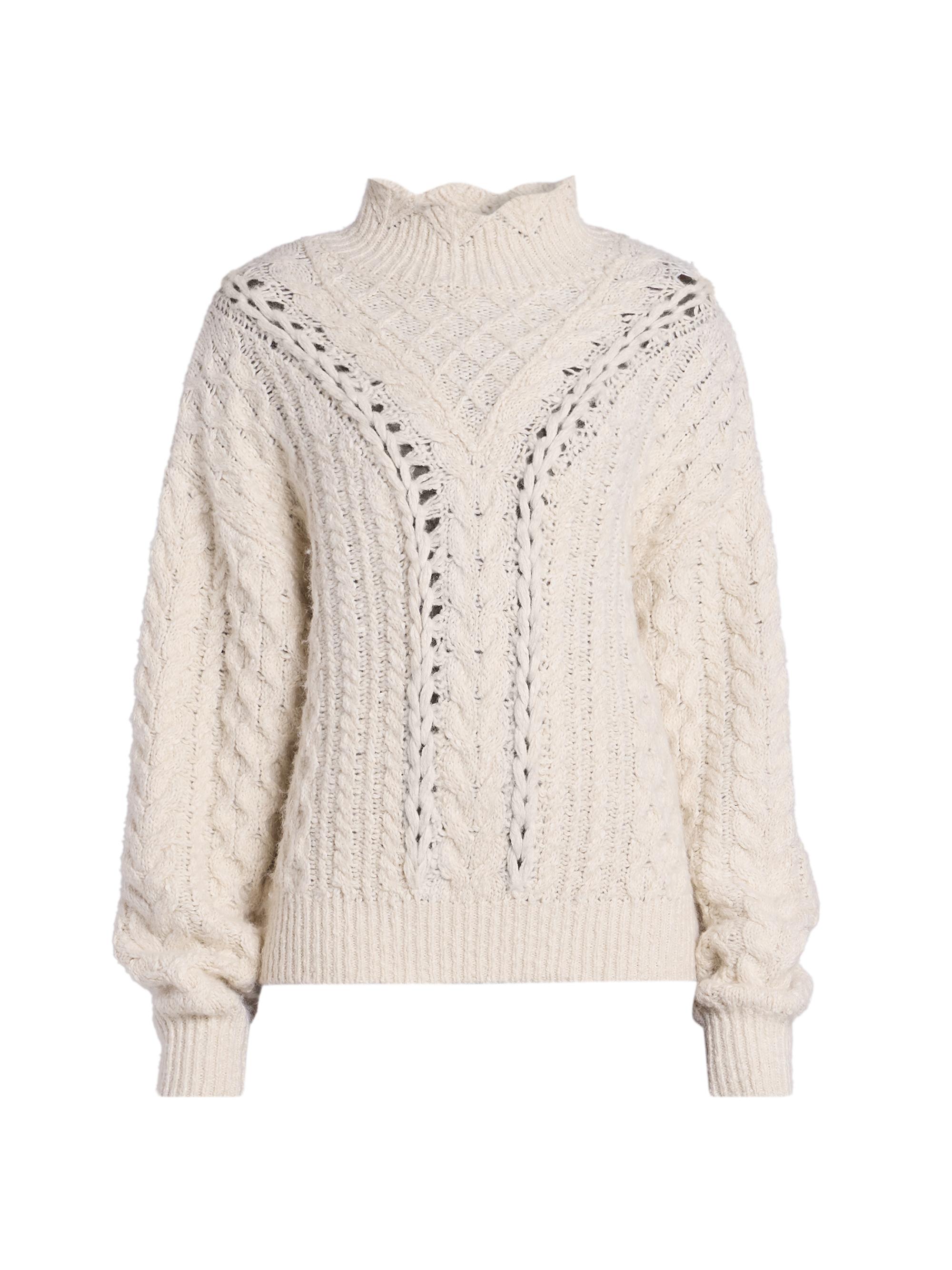 Isabel Marant Étoile Women's Bolinea Cabled Cotton-Blend Sweater - Ecru