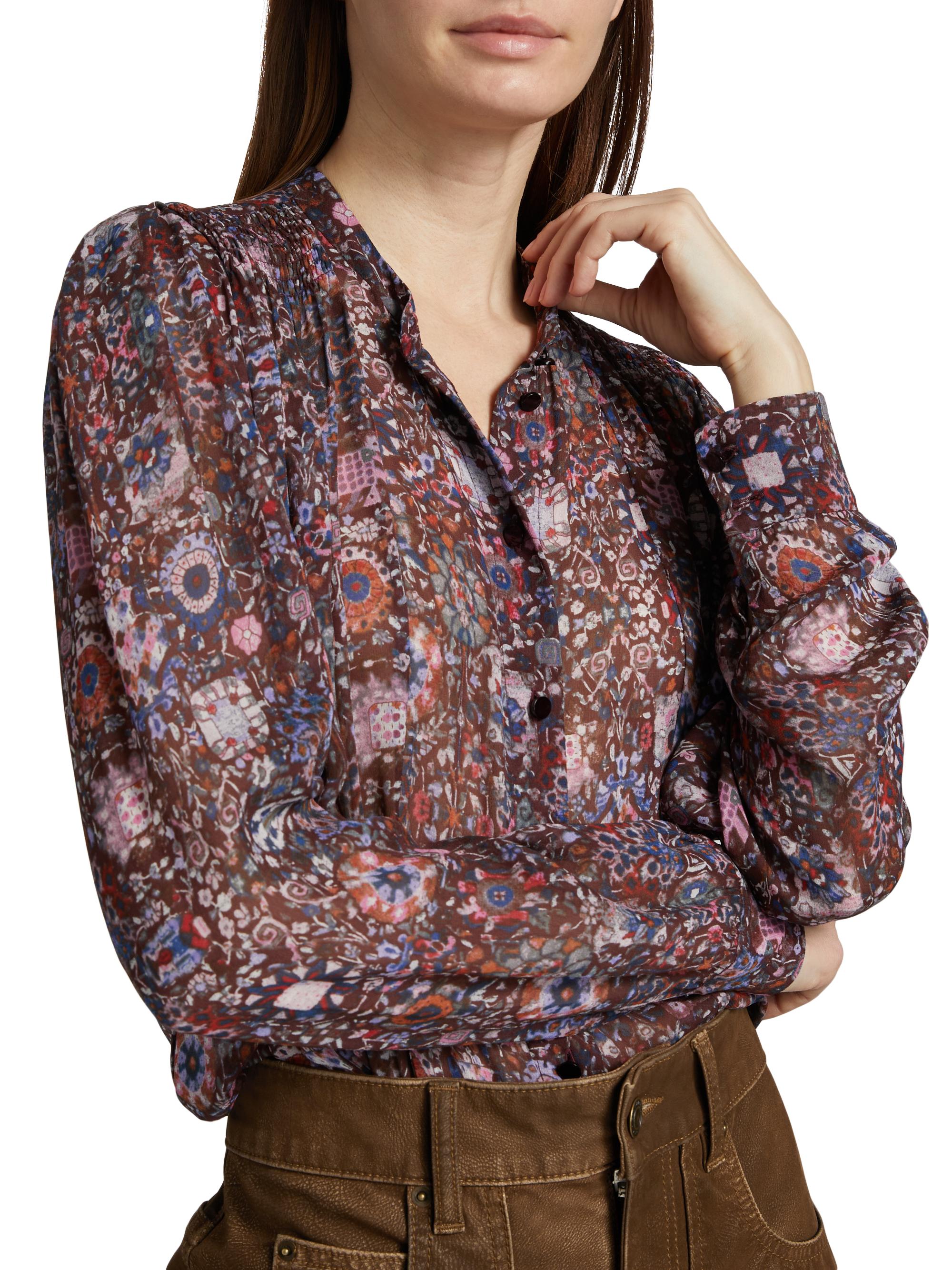 Isabel Marant Étoile Noeline Printed Sheer Blouse | Saks Fifth Avenue