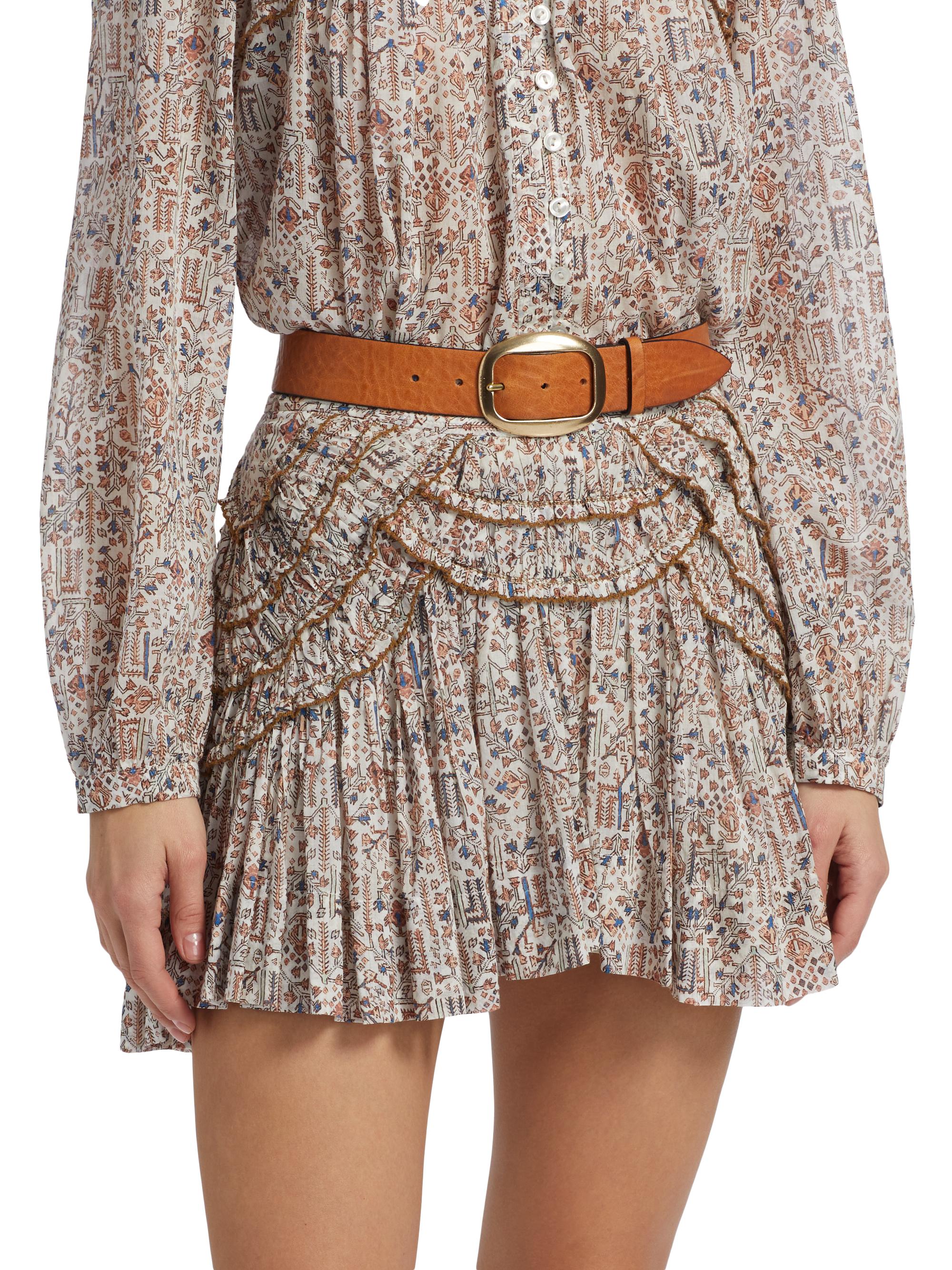 Isabel Marant Étoile Ceola Pleated Floral Cotton Miniskirt