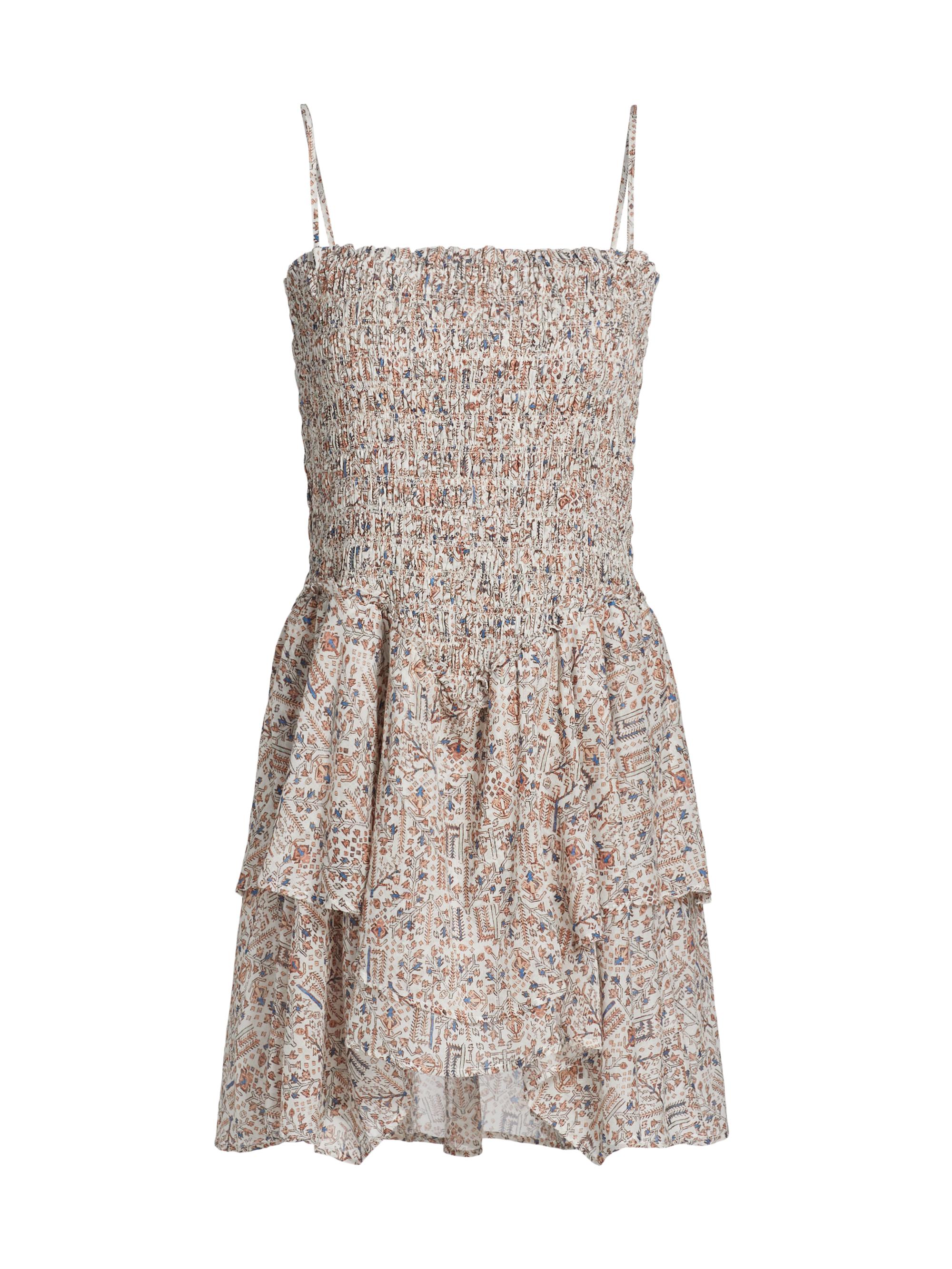Isabel Marant Étoile Women's Anka Printed Smocked Minidress - Ecru