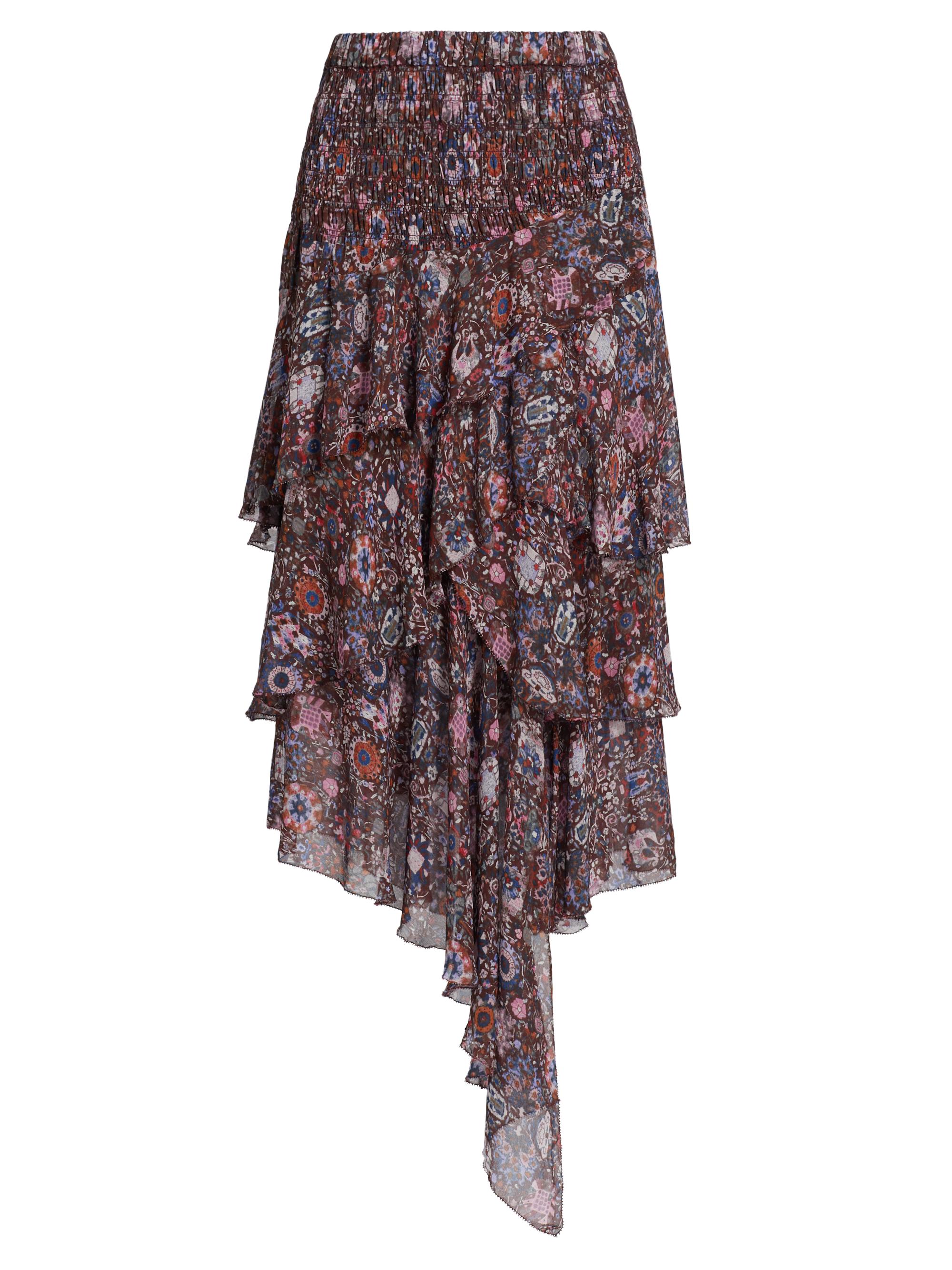 Isabel Marant Étoile Women's Brigitte Ruffled Floral Midi-Skirt - Plum