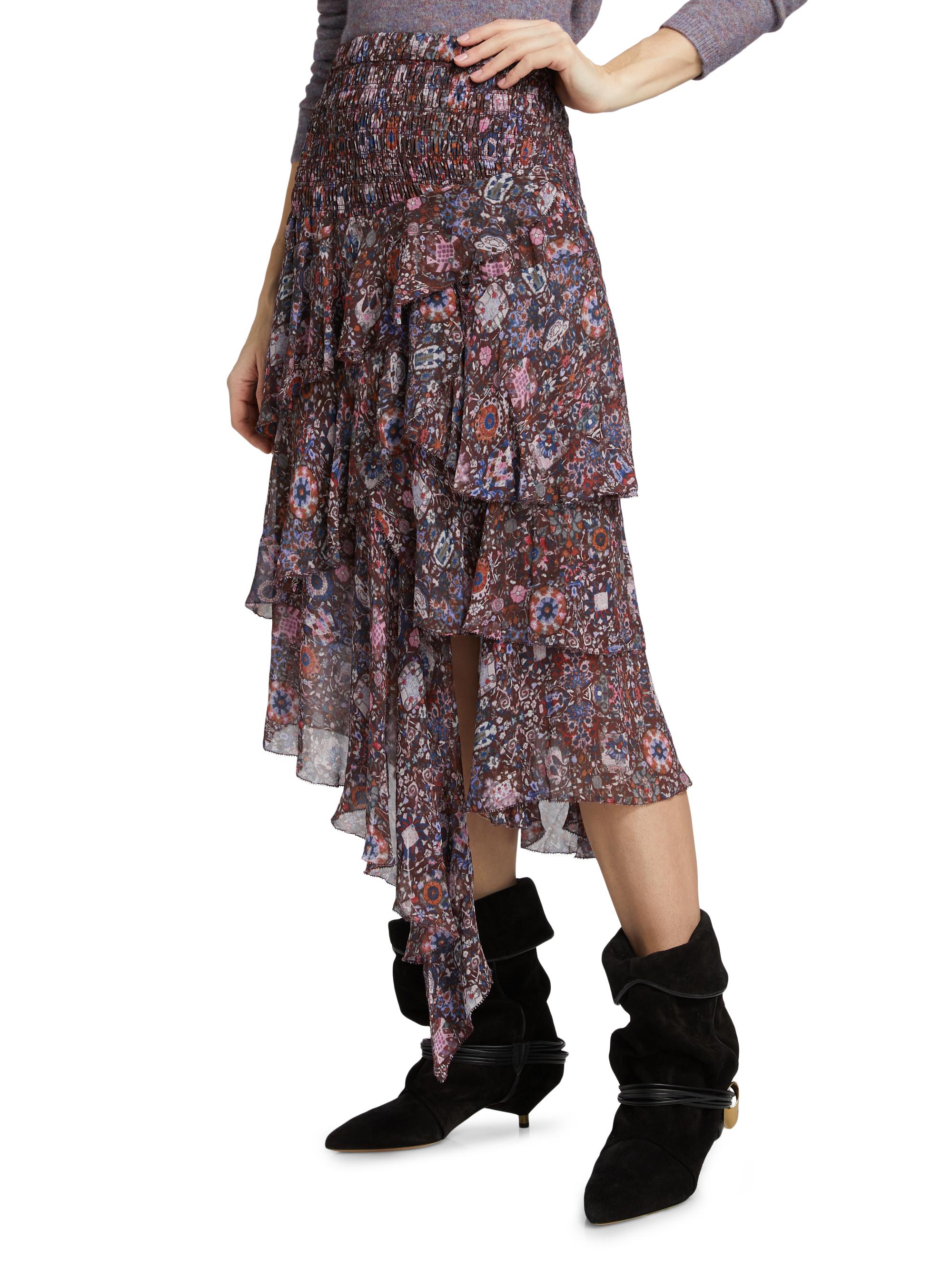 Isabel Marant Étoile Brigitte Ruffled Floral Midi-Skirt | Saks