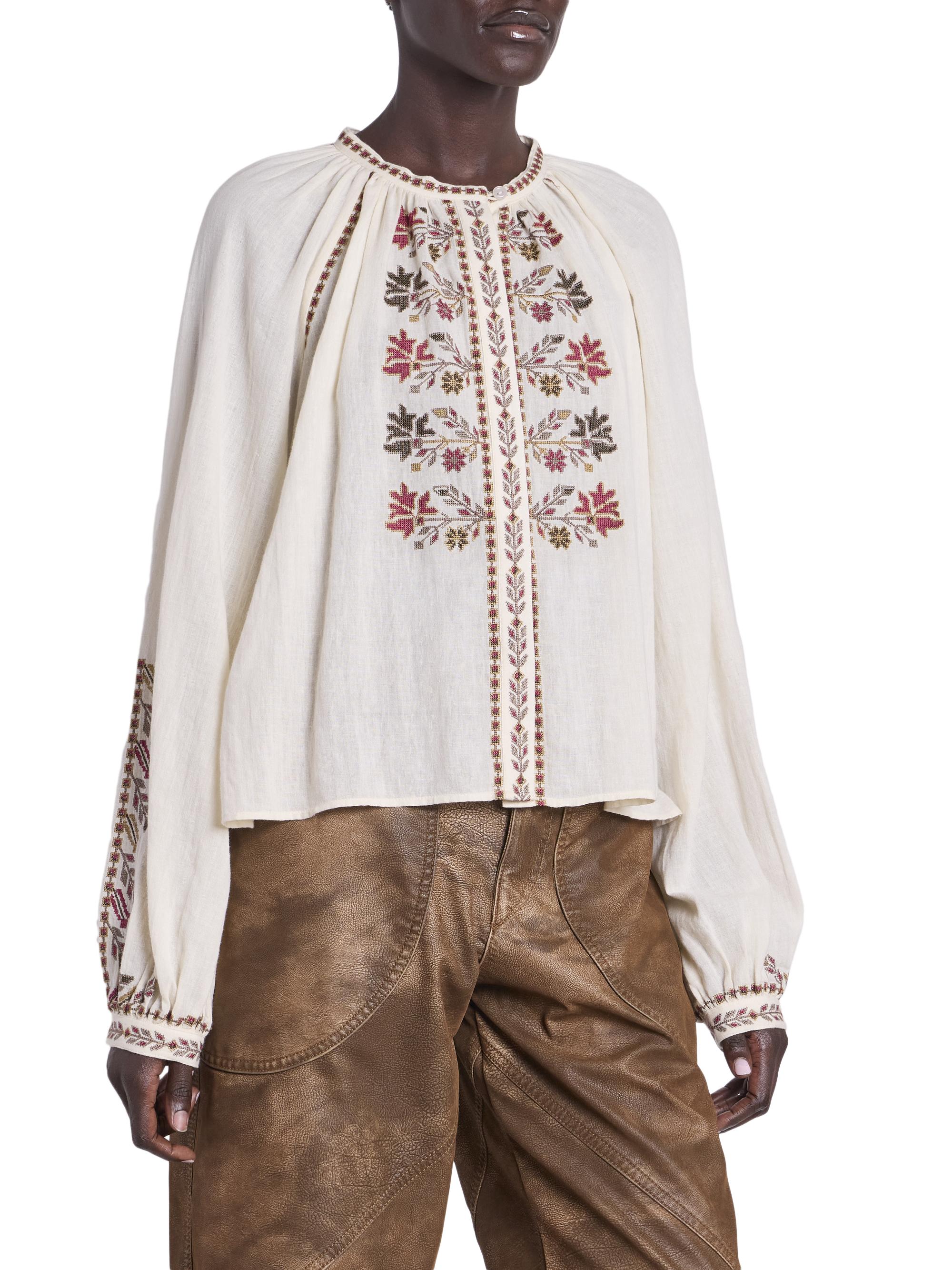 Isabel Marant Étoile Lynne Floral Embroidered Cotton Top | Saks