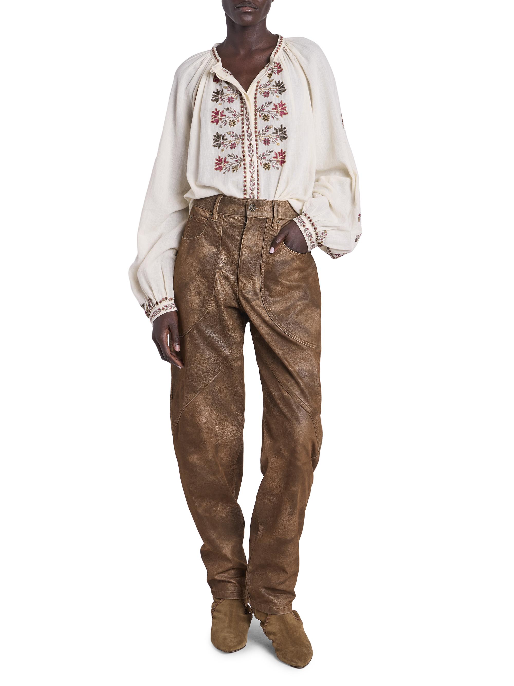 Isabel Marant Étoile Lynne Floral Embroidered Cotton Top | Saks