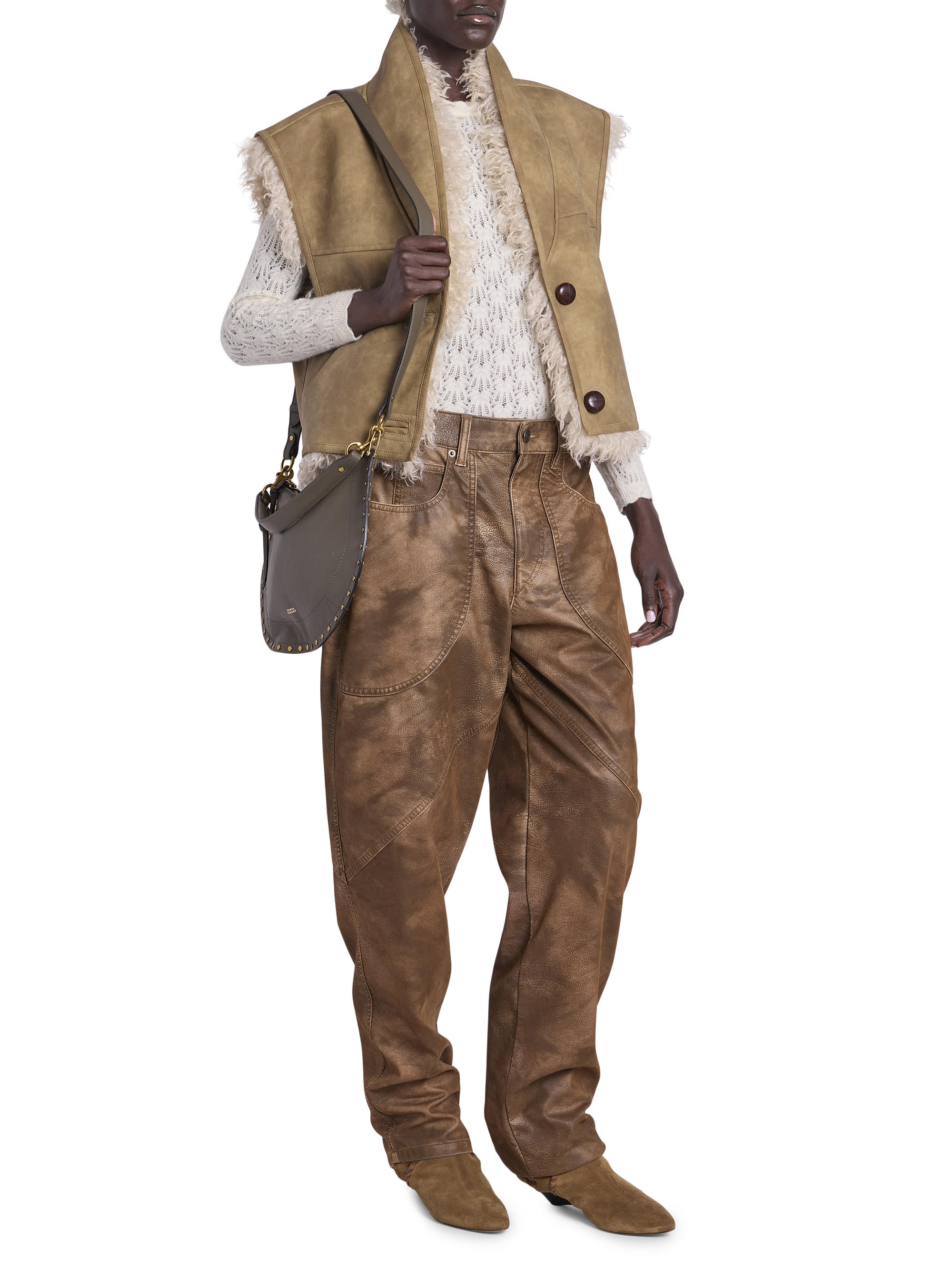 Isabel Marant Étoile Women's Clara Faux Fur & Faux Leather Vest - Taupe