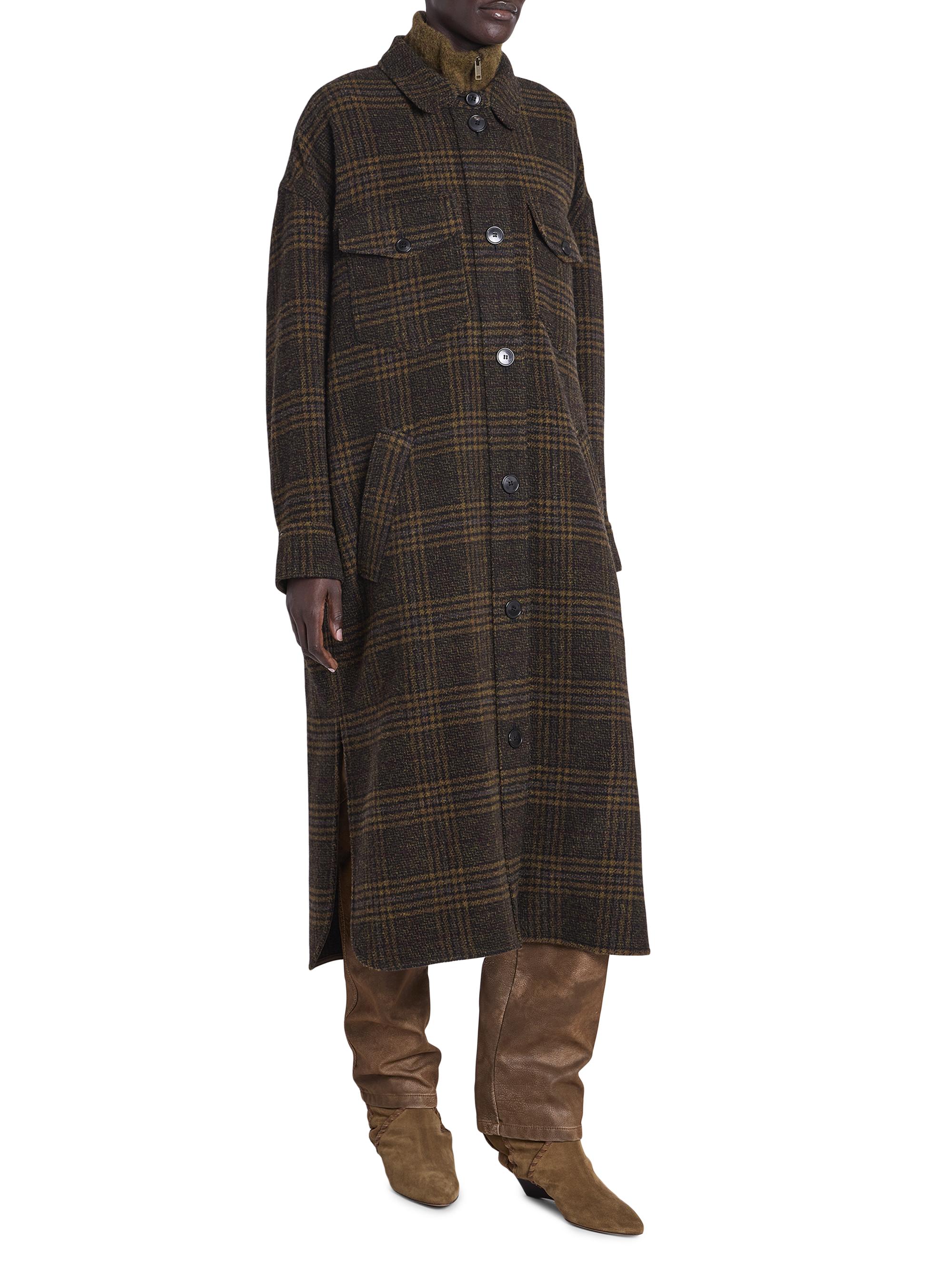 Isabel Marant Étoile Gislene Plaid Virgin Wool Coat | Saks Fifth