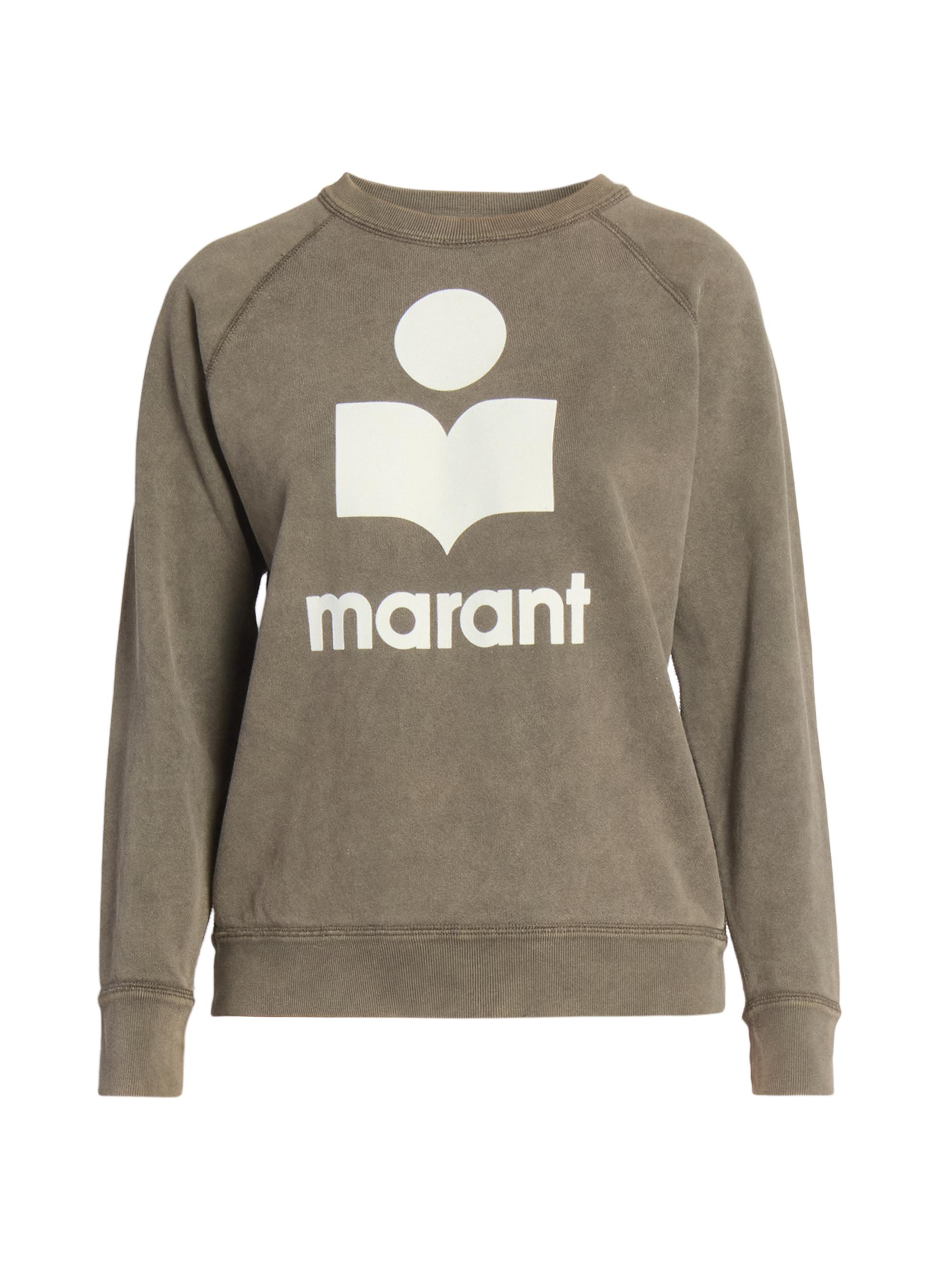 Isabel Marant Étoile Women's Millyny Logo Cotton-Blend Sweatshirt - Dark Bronze Ecru