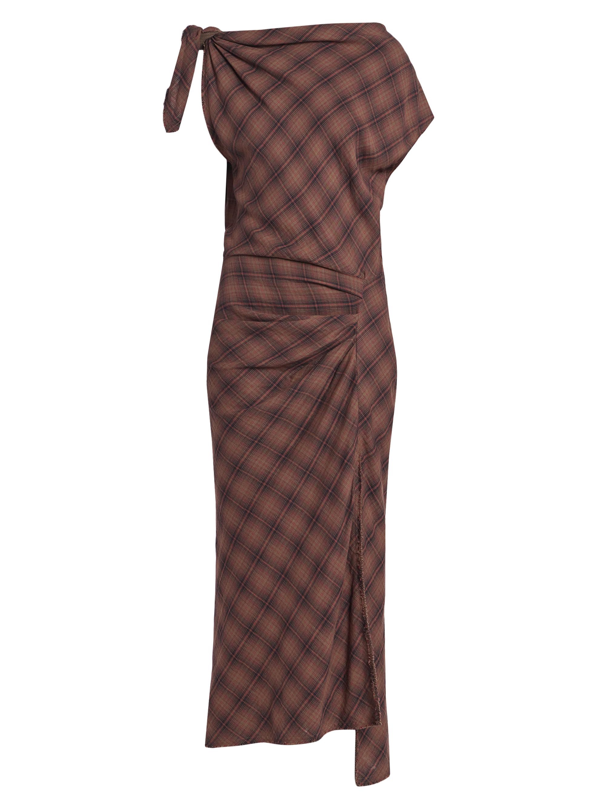 Isabel Marant Étoile Women's Naerys Checked Cotton Maxi Dress - Dark Bronze