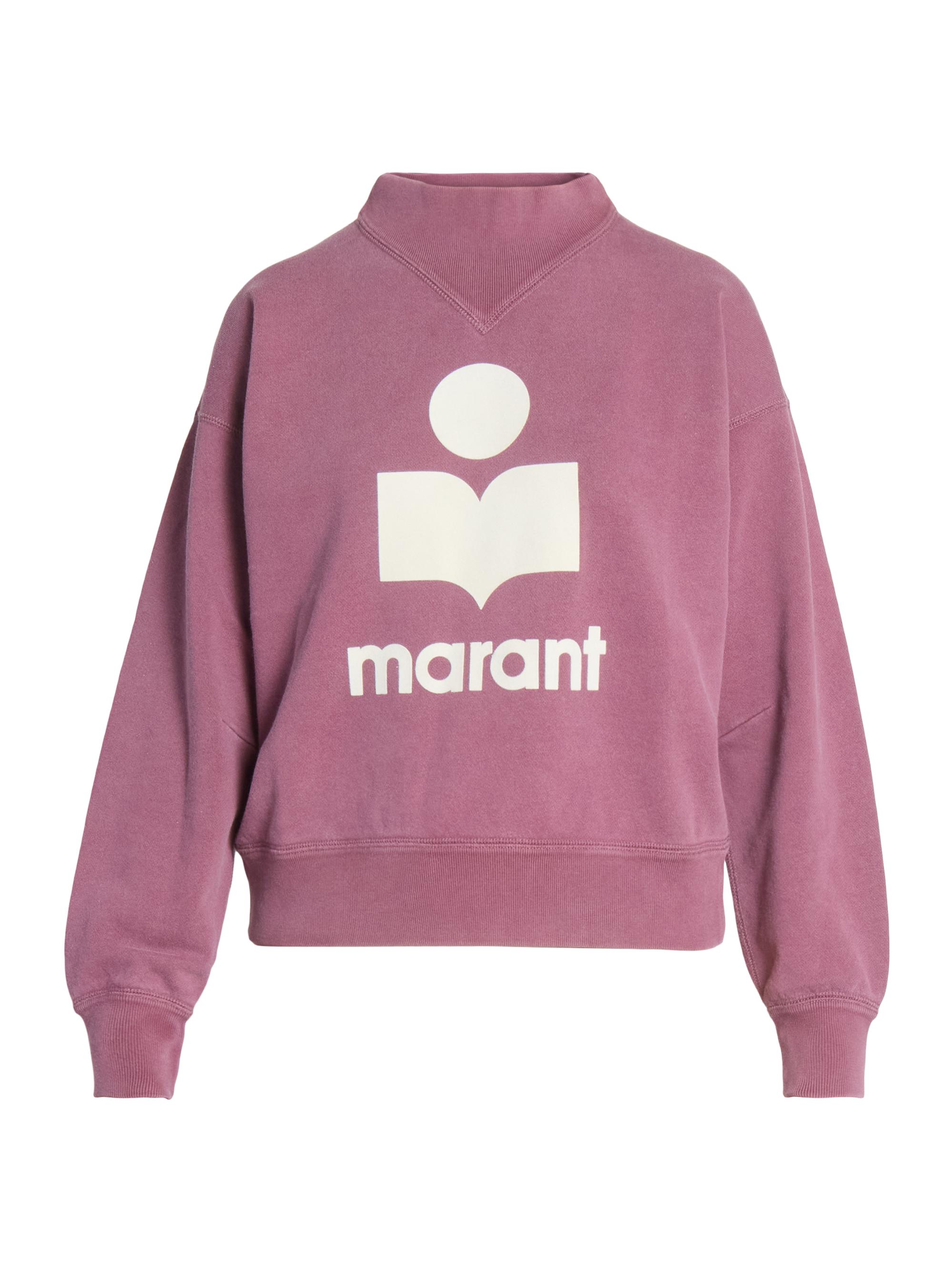 Isabel Marant Étoile Women's Moby Logo Cotton-Blend Sweatshirt - Raspberry Ecru