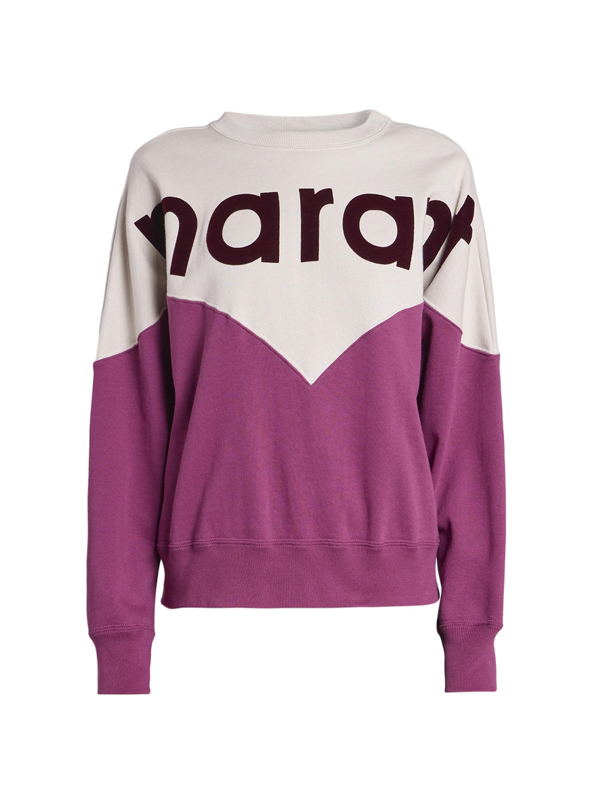 Isabel Marant Étoile Women's Houston Logo Cotton-Blend Sweatshirt - Ecru Raspberry
