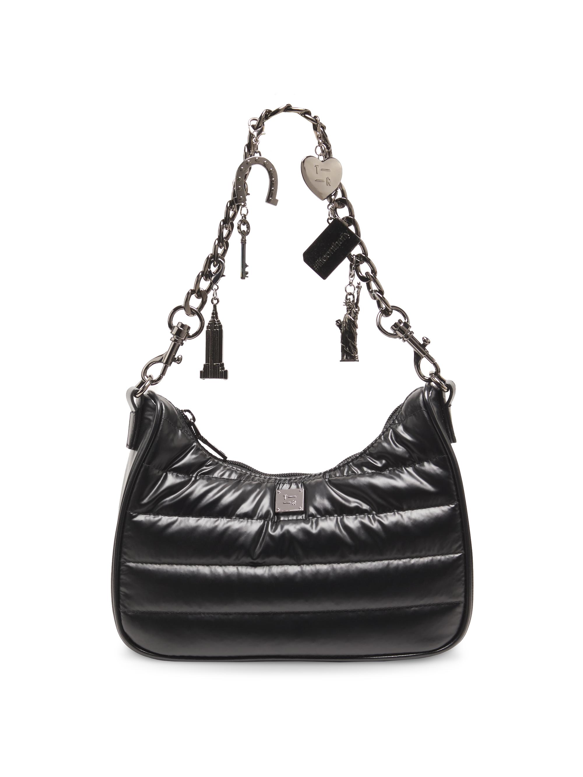 Think Royln Women's Soul Sister Chain & Charms Quilted Shoulder Bag - Gunmetal