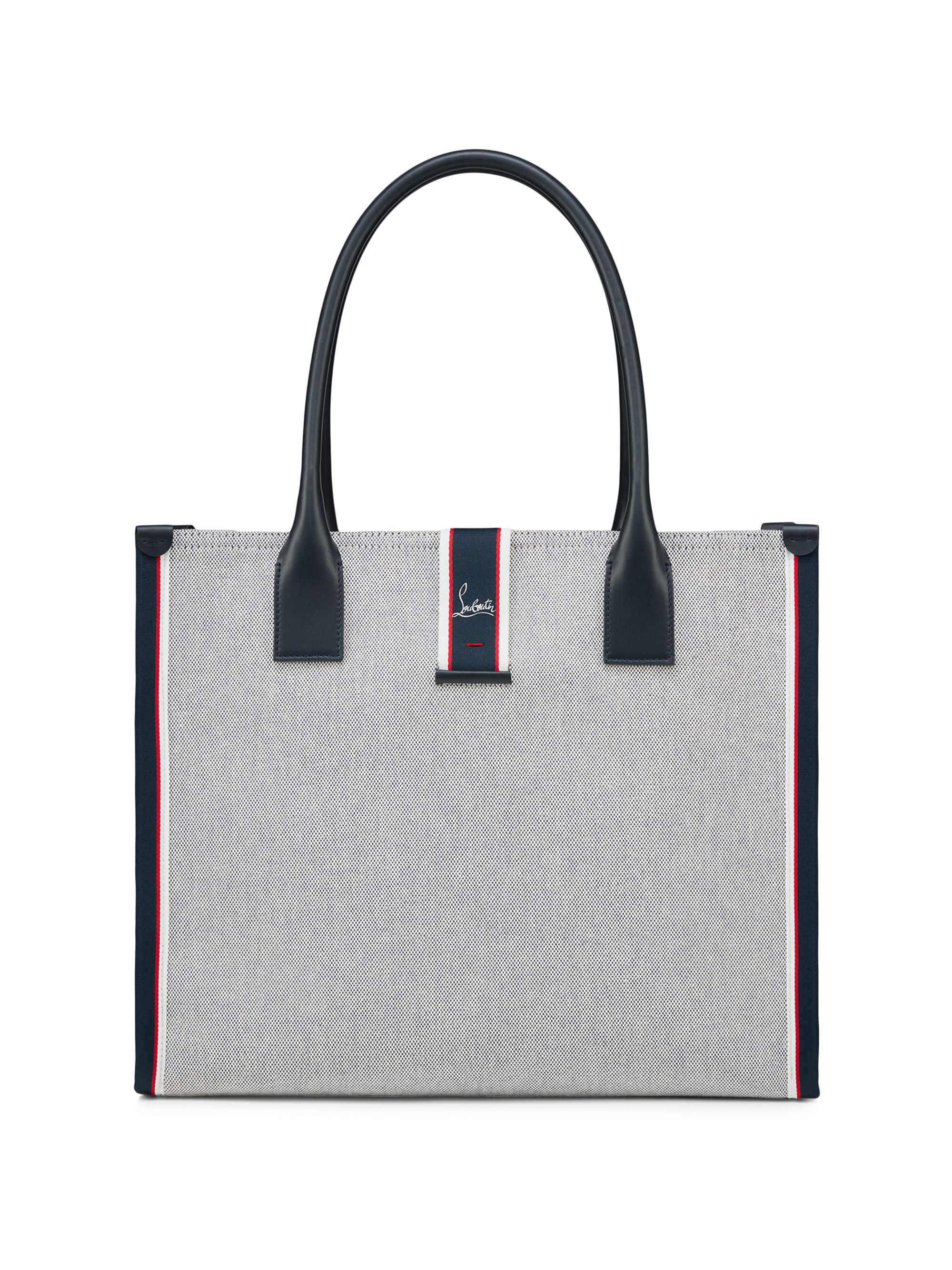 Christian Louboutin Women's Nastroloubi Cotton & Leather Tote Bag - Navy Grey