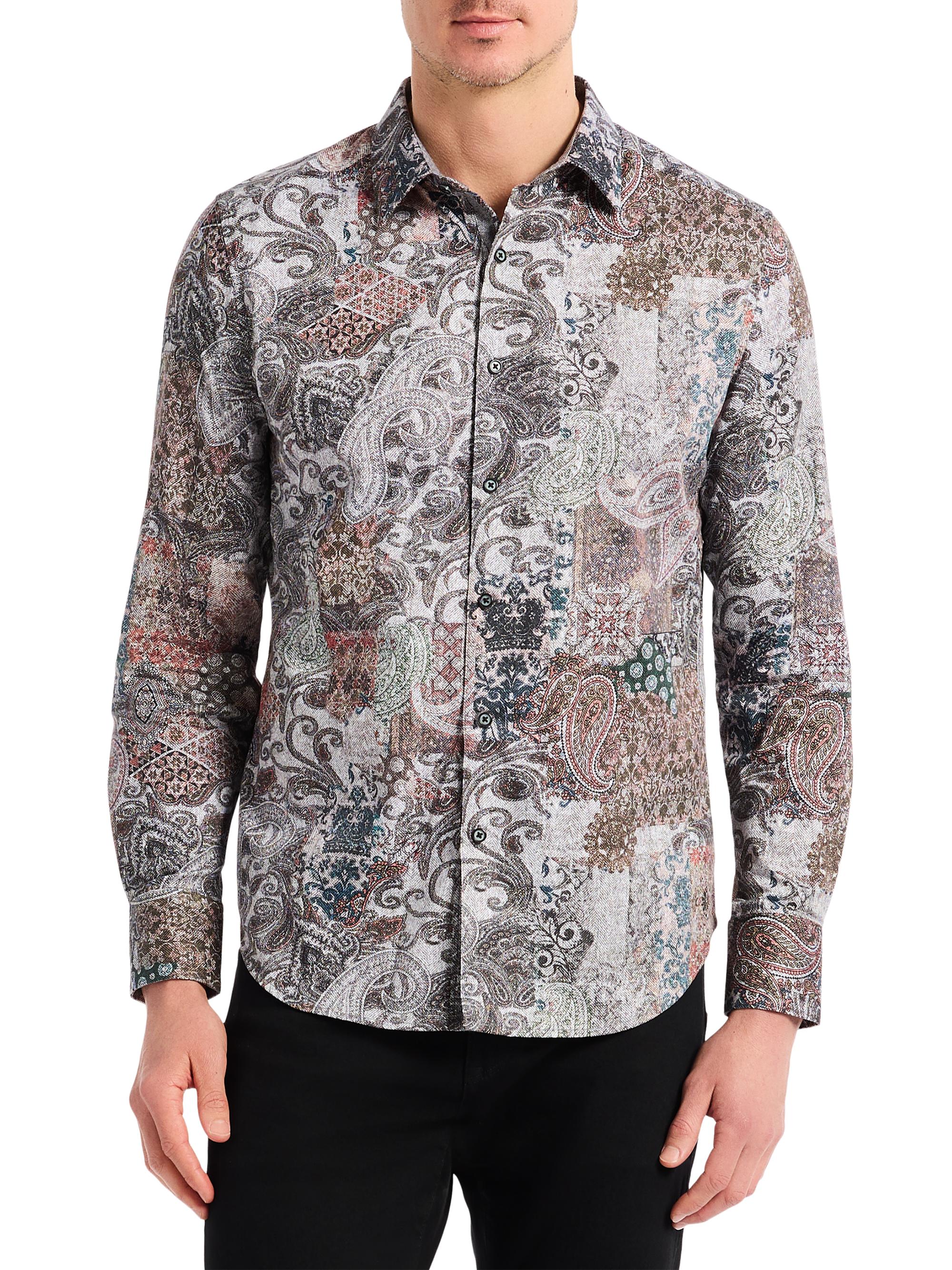 Robert Graham Men's Remsen Deconstructed Bandana Button-Front Shirt