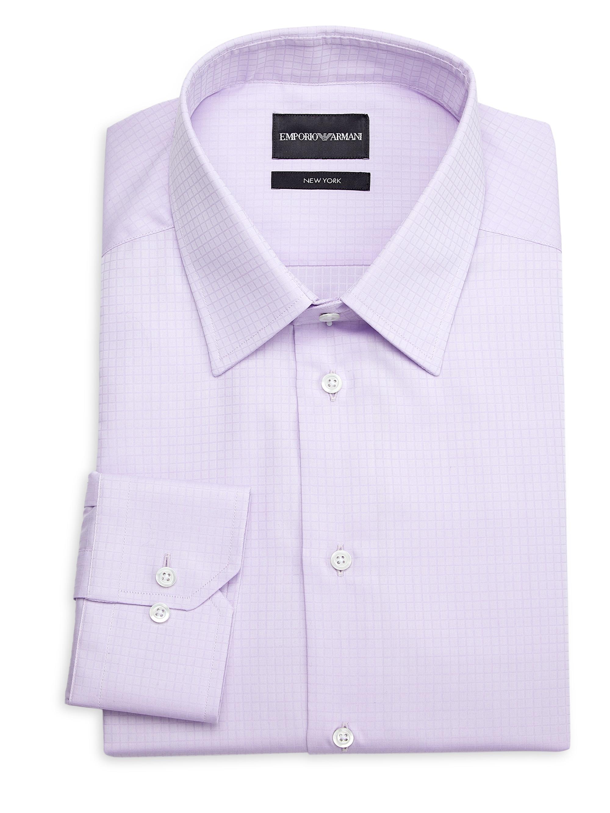 Emporio Armani Textured Cotton Button-Front Dress Shirt | Saks