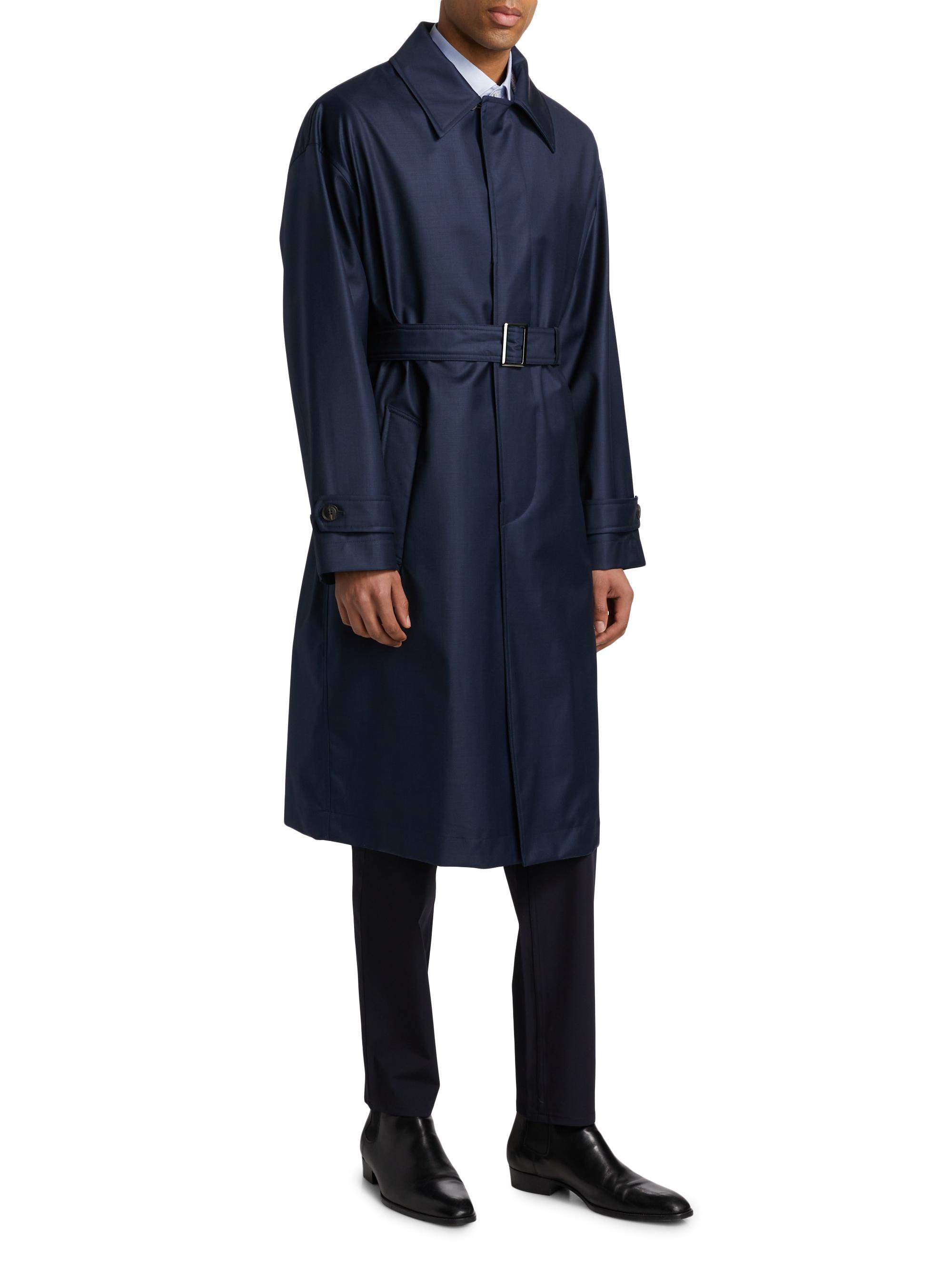 Emporio Armani Wool Belted Trench Coat | Saks Fifth Avenue