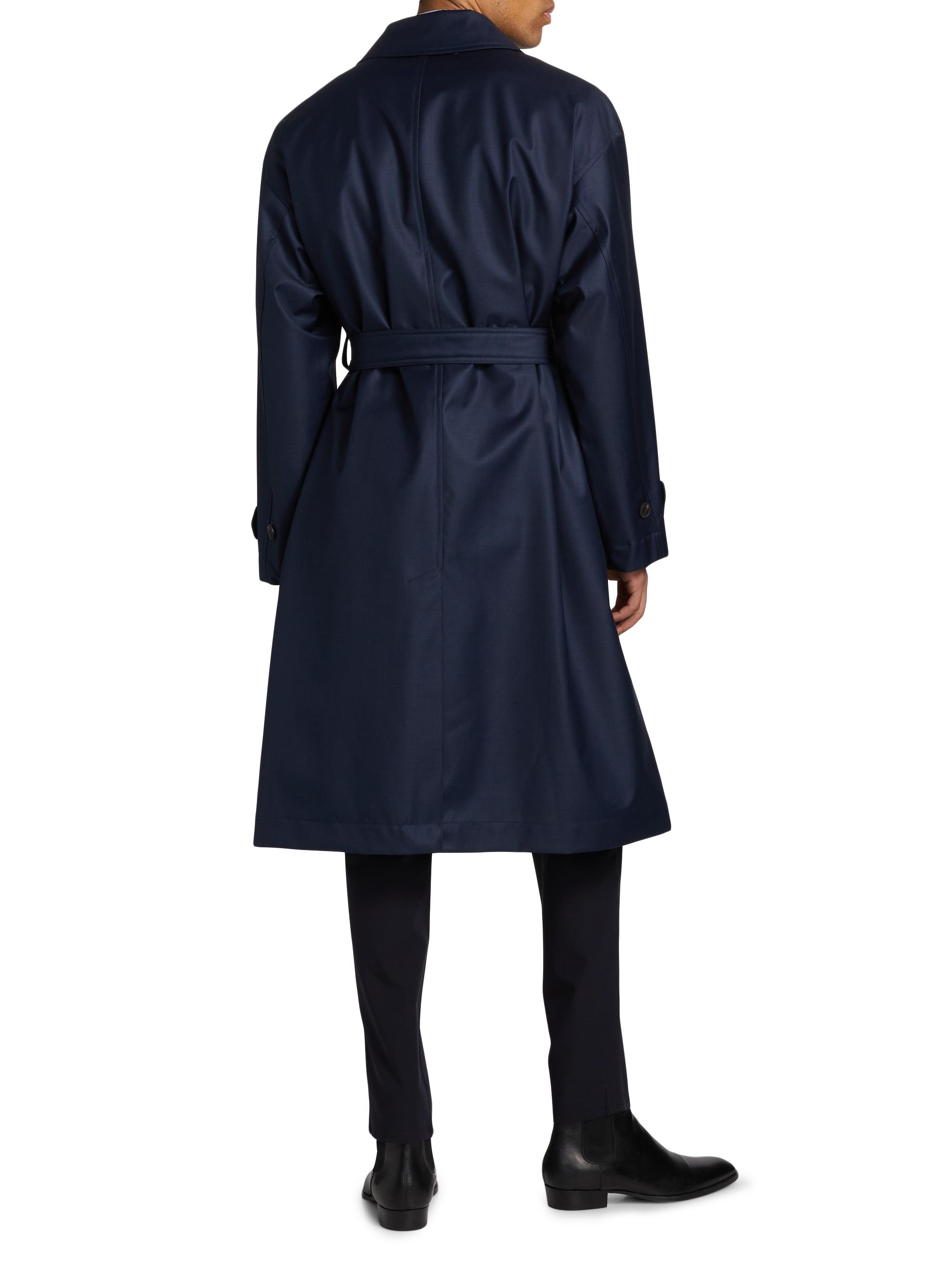 Emporio Armani Wool Belted Trench Coat | Saks Fifth Avenue