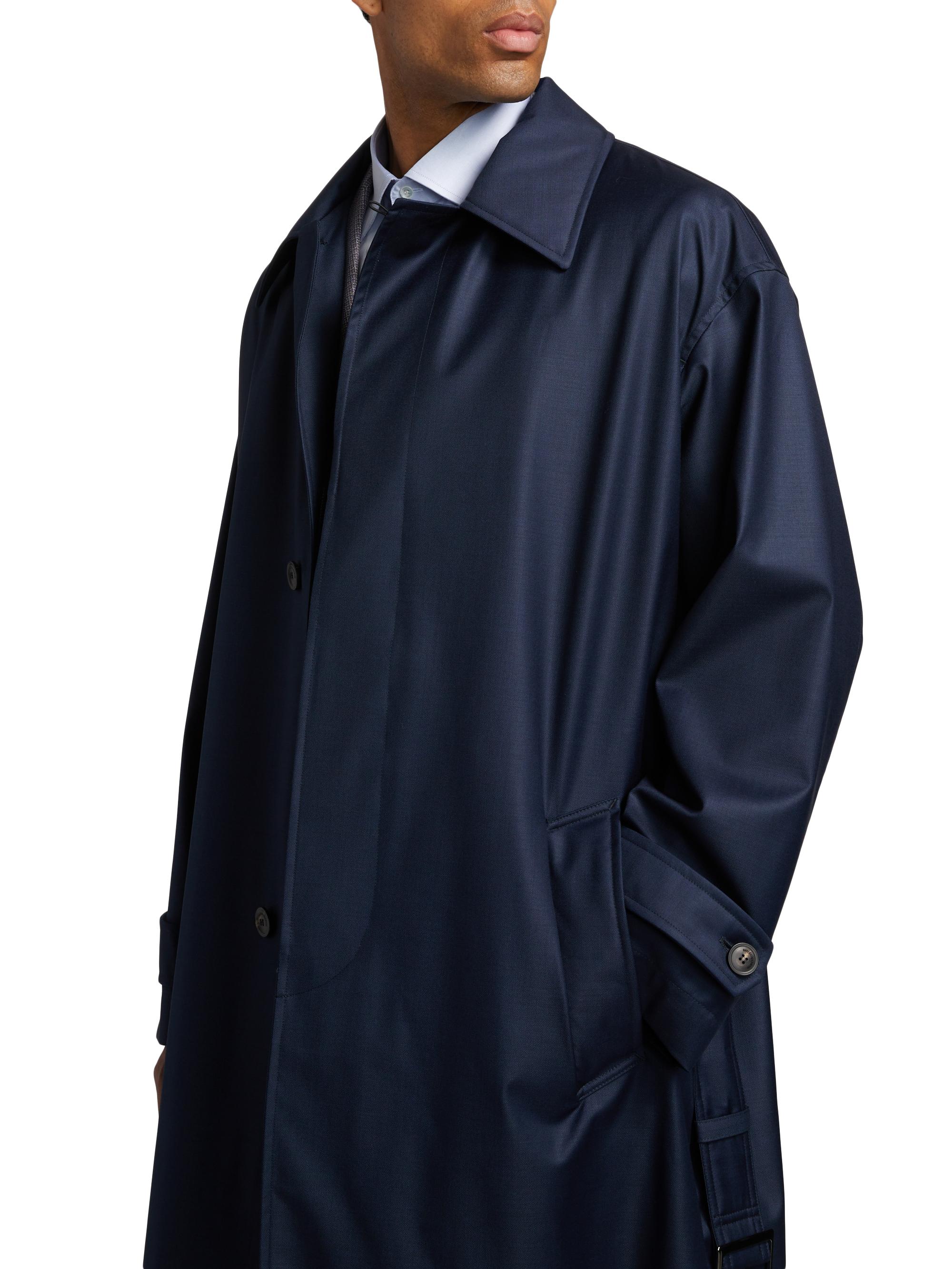 Emporio Armani Wool Belted Trench Coat | Saks Fifth Avenue