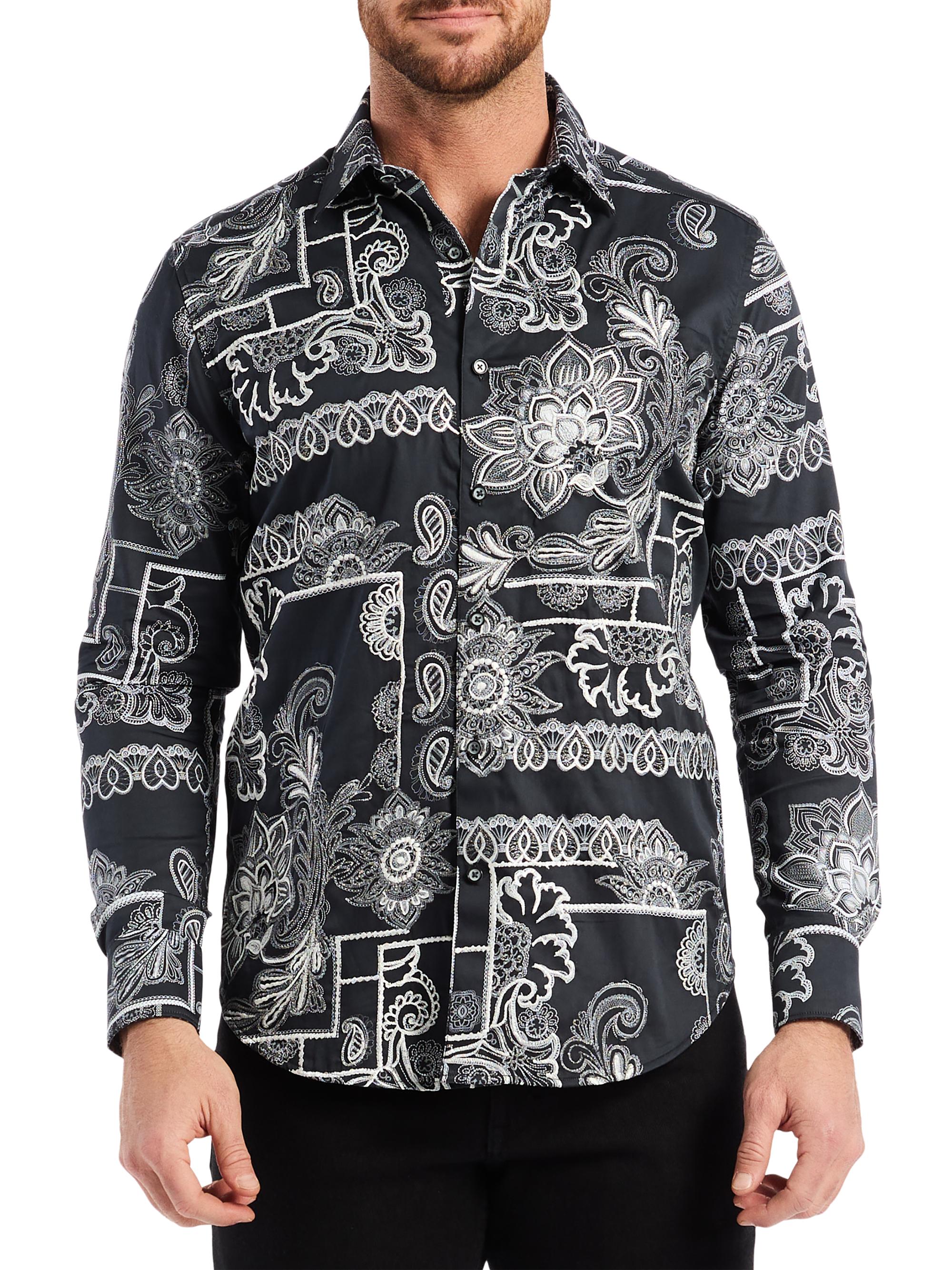 Robert Graham Men's Arden Floral Button-Front Shirt - Black