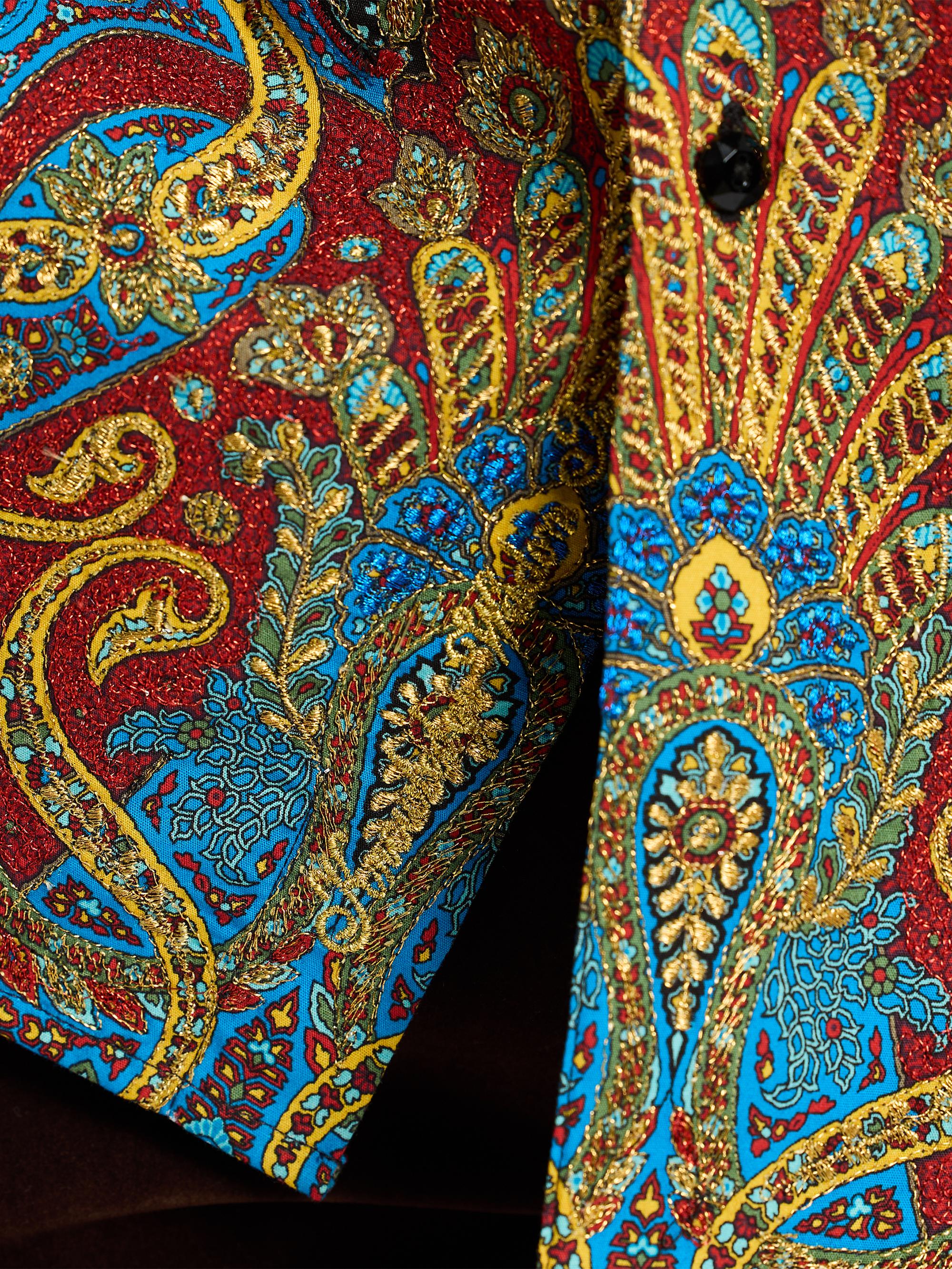 Robert Graham Taj Mahal Paisley Embroidered Cotton Shirt | Saks Fifth ...