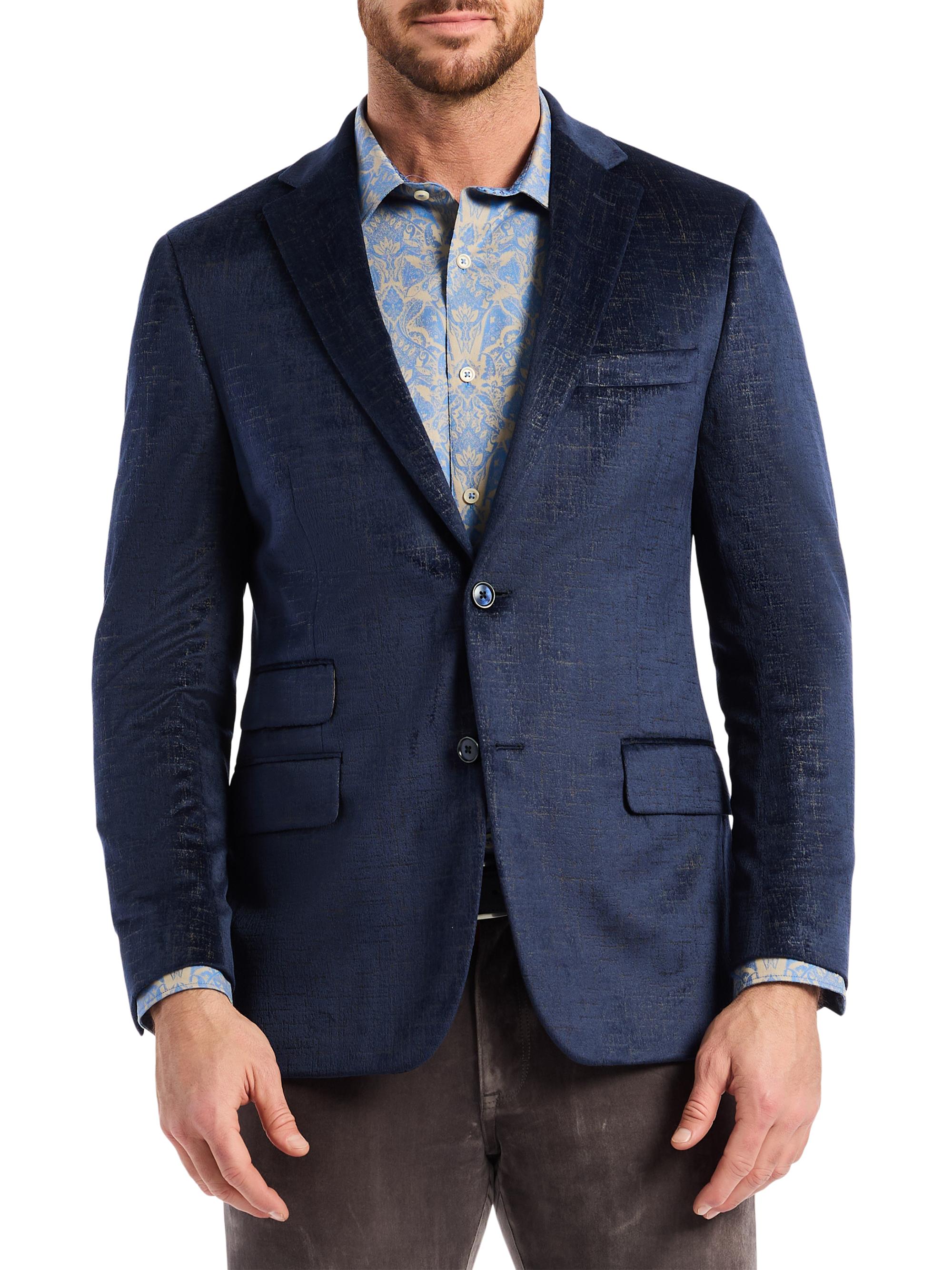 Robert Graham Men's Ramon Crosshatch Woven Sport Coat - Navy