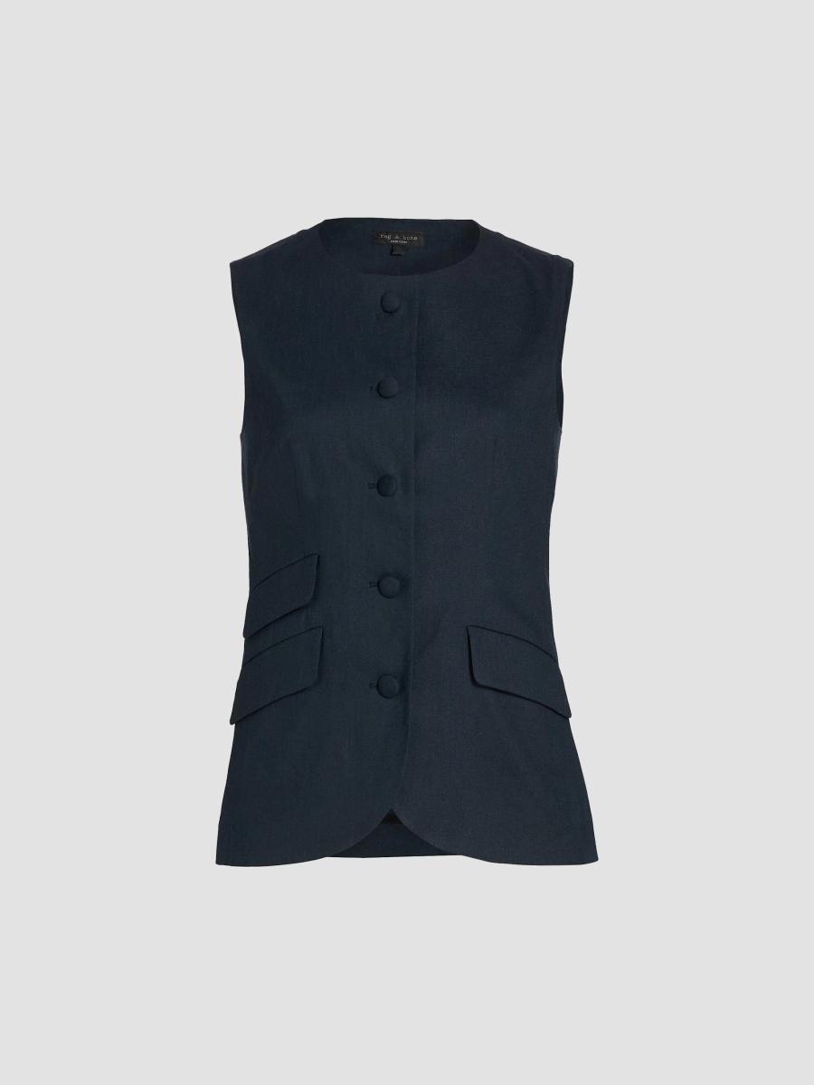 rag & bone Slade Linen-Blend Vest | Saks Fifth Avenue