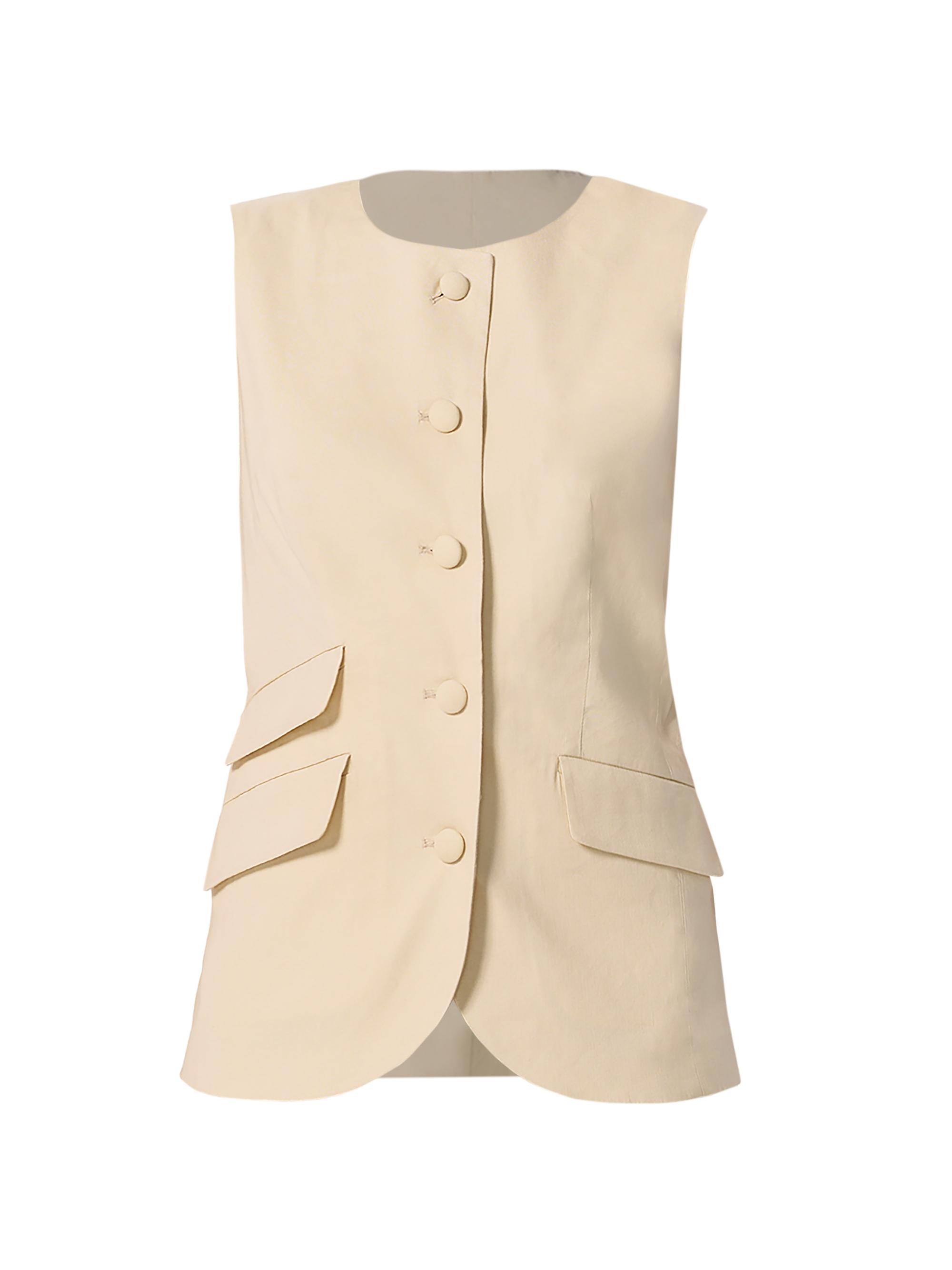 rag & bone Women's Slade Linen-Blend Vest - Salute