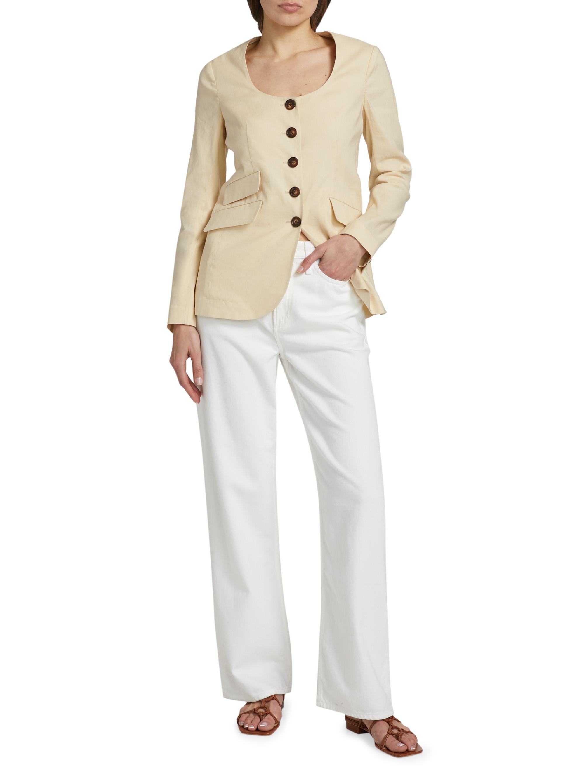 rag & bone Roslyn Collarless Linen-Blend Blazer | Saks Fifth Avenue