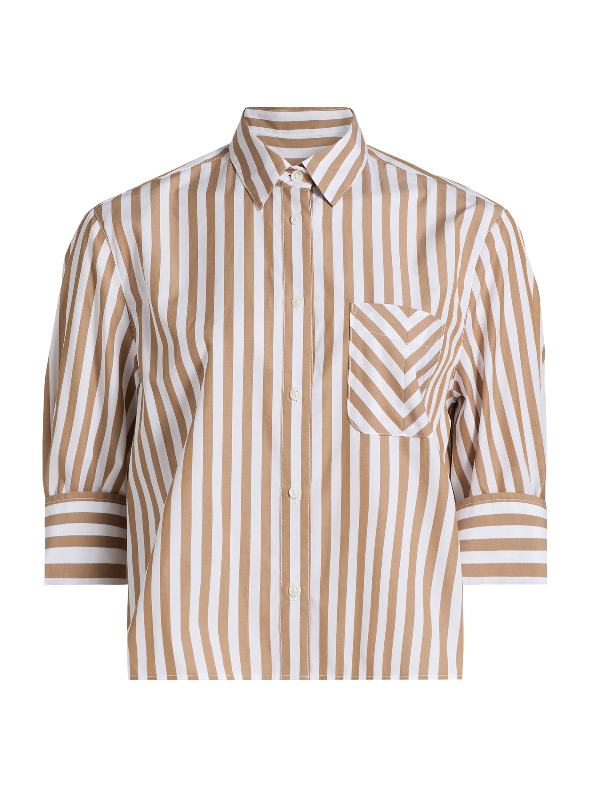 rag & bone Women's Lucia Striped Poplin Button-Front Shirt - Brown Stripe