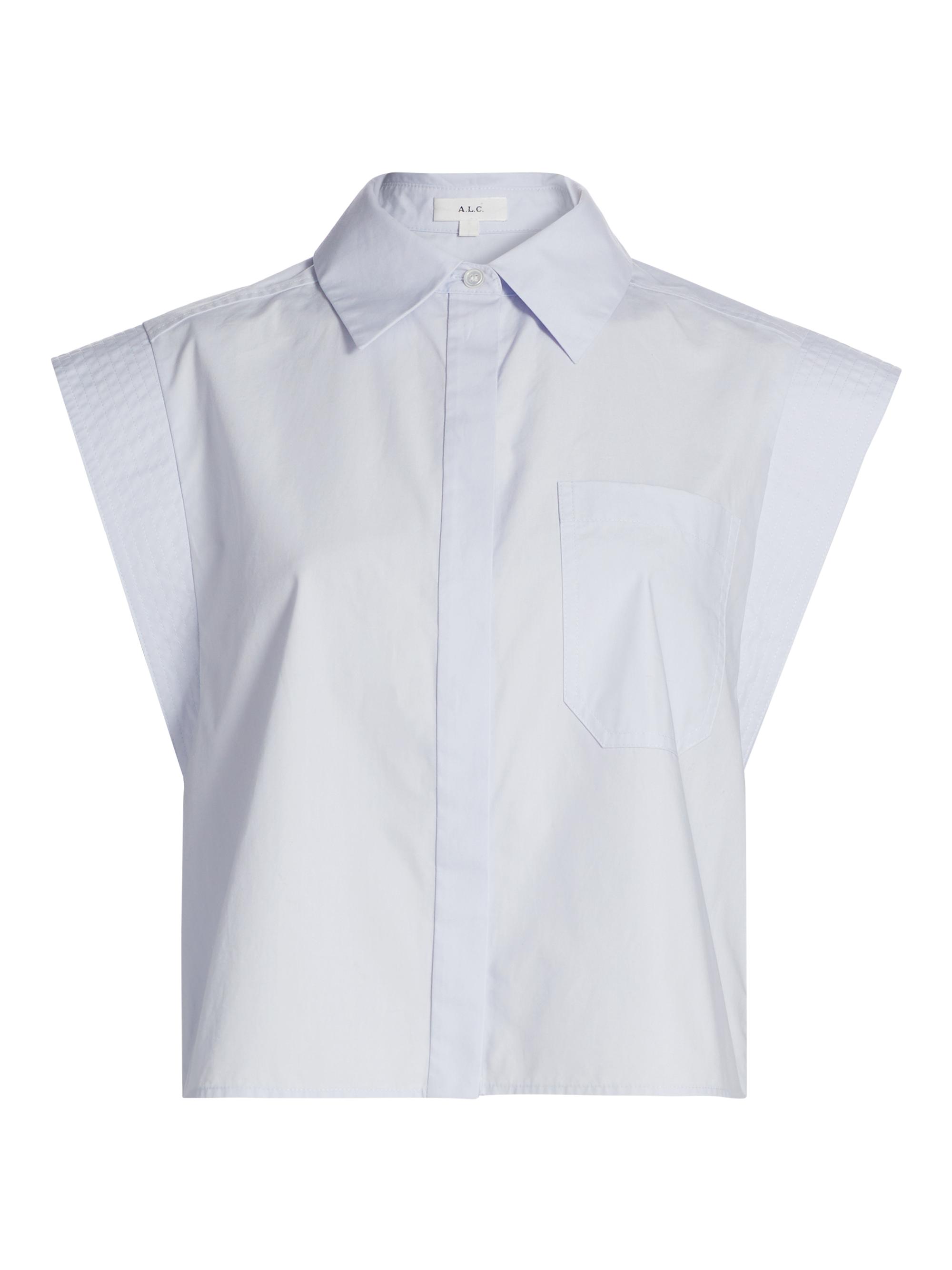 A.L.C. Women's Monte Cotton Boxy Top - Acqua