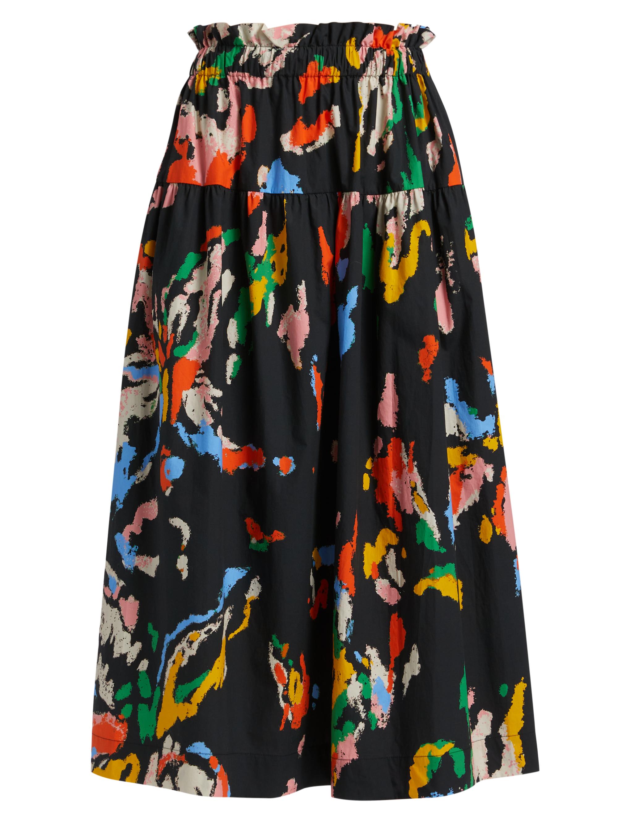 A.L.C. Women's Jayden Printed Cotton Midi-Skirt - Black Multi