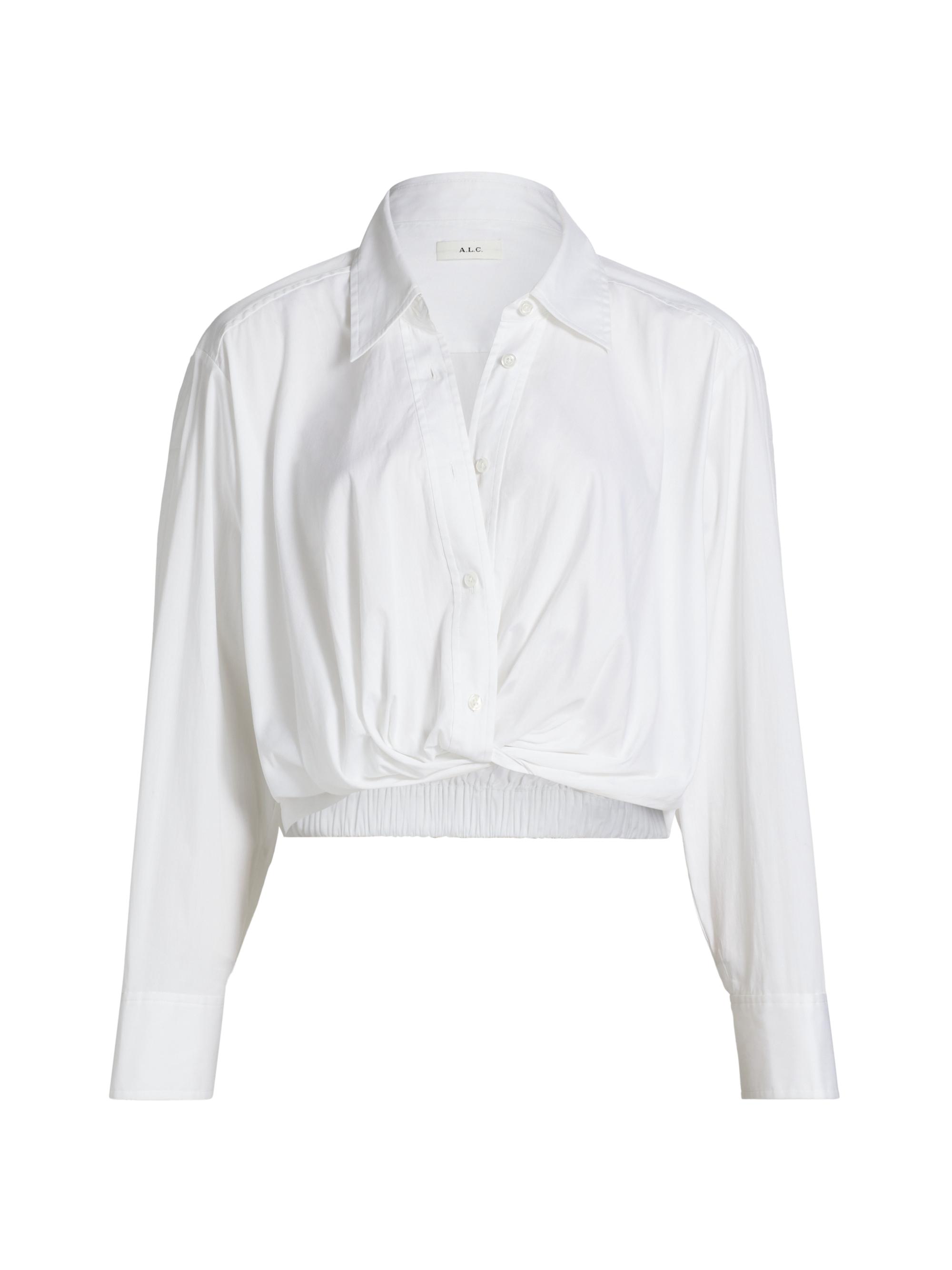 A.L.C. Women's Leo Cotton Long-Sleeve Top - White