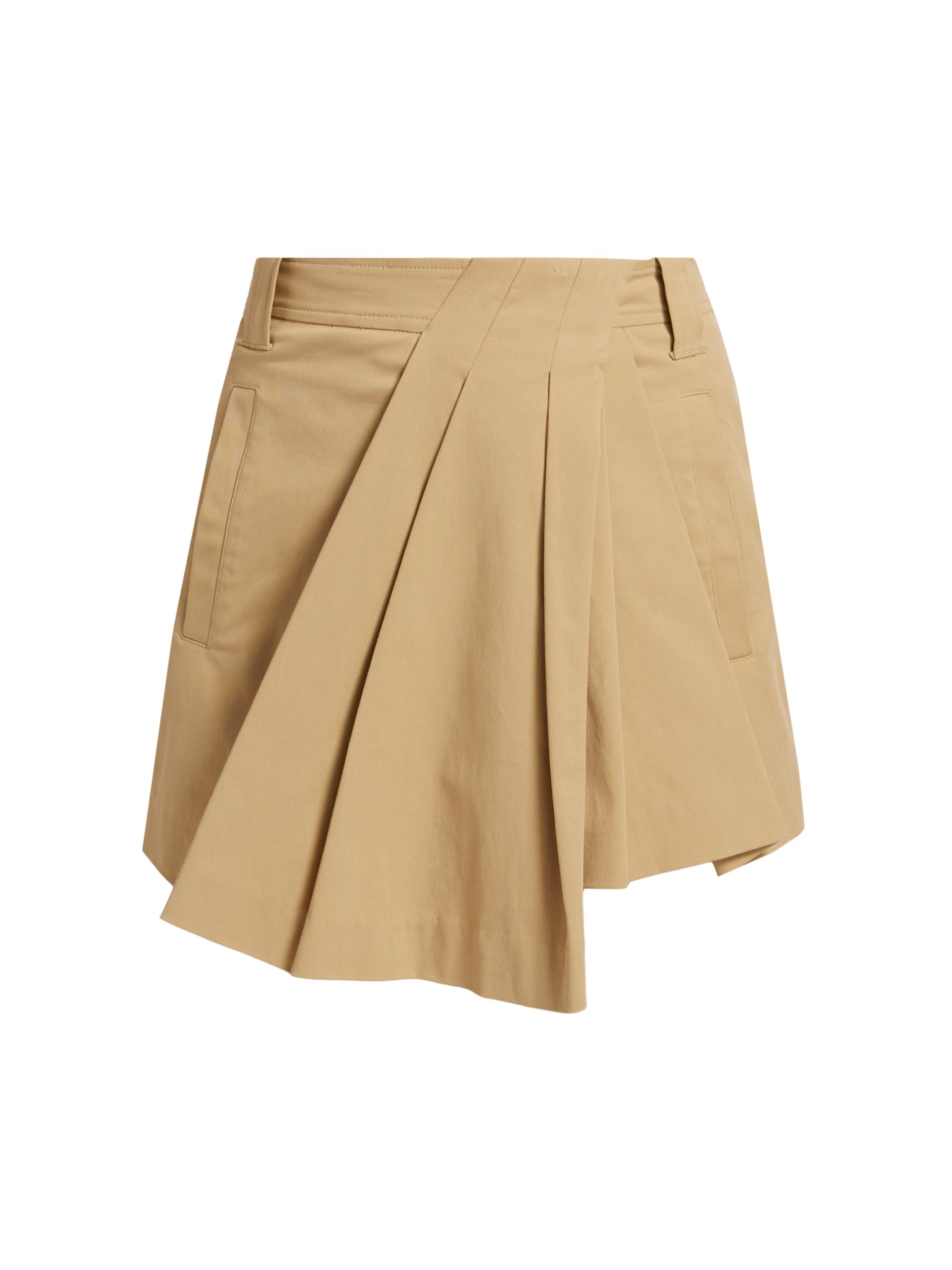 A.L.C. Women's Brody Pleated Stretch Cotton Shorts - Desert Beige