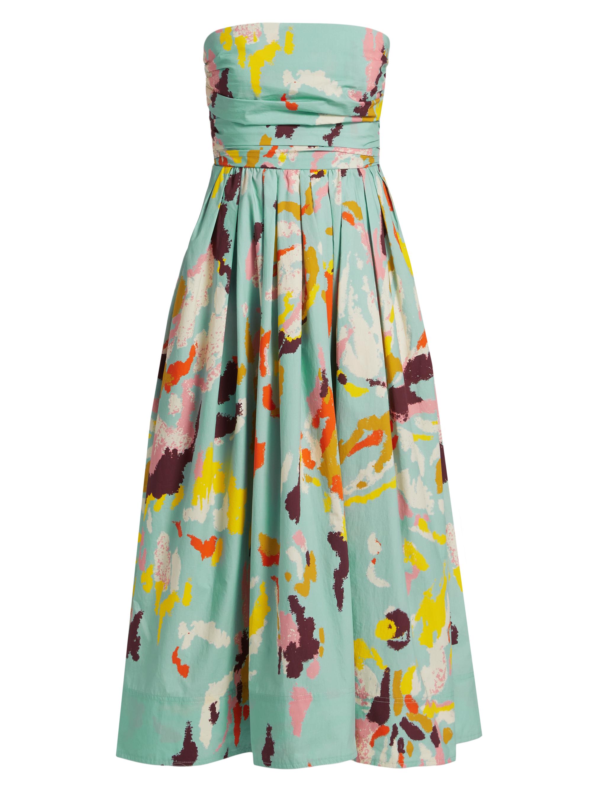 A.L.C. Women's Tate Printed Strapless Midi-Dress - Mint Multi