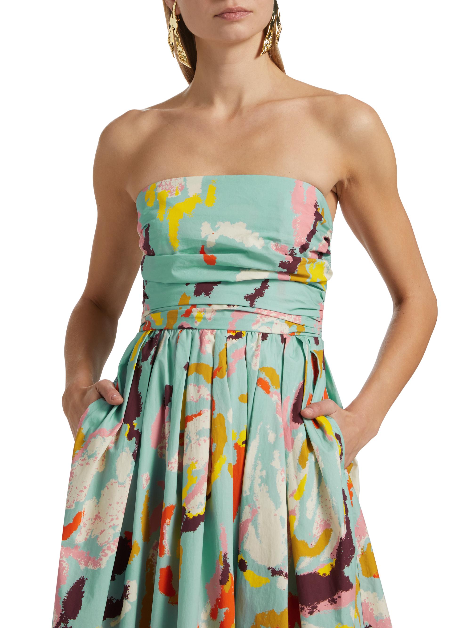 black pleated dress midi Baltic Born Womens Prim Pleated Dress | Black Print