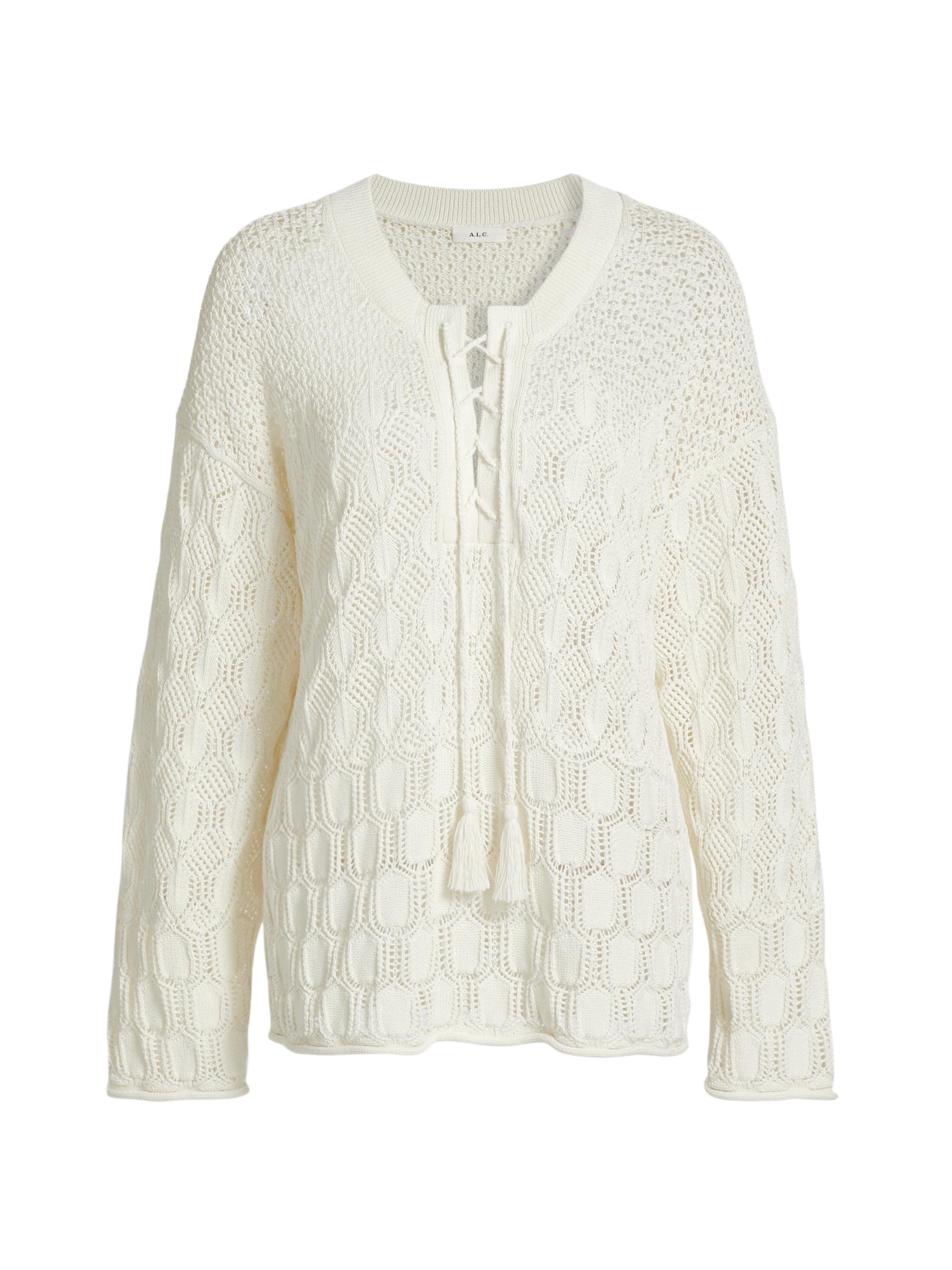 A.L.C. Women's Keri Tieneck Knit Sweater - Off White