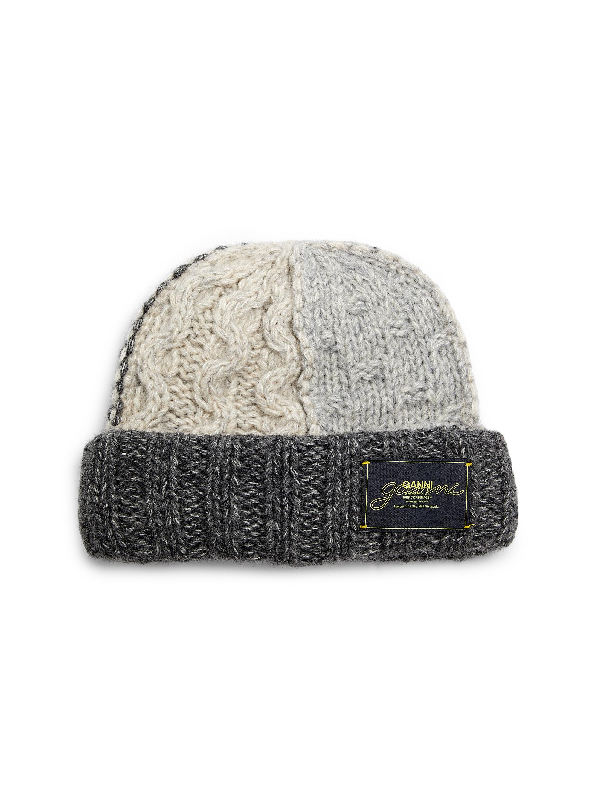 Ganni Women's Colorblocked Wool-Blend Knit Beanie - Multicolour