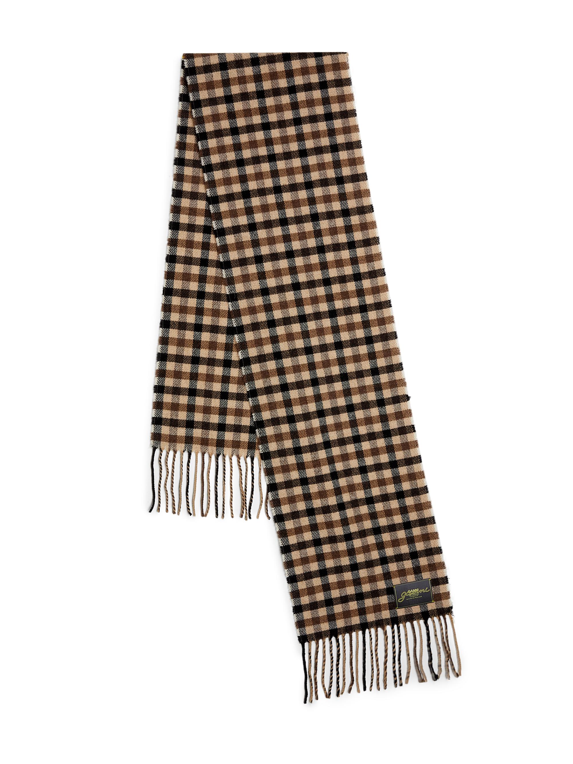 Ganni Women's Graphic Wool Scarf - Chicory Coffee