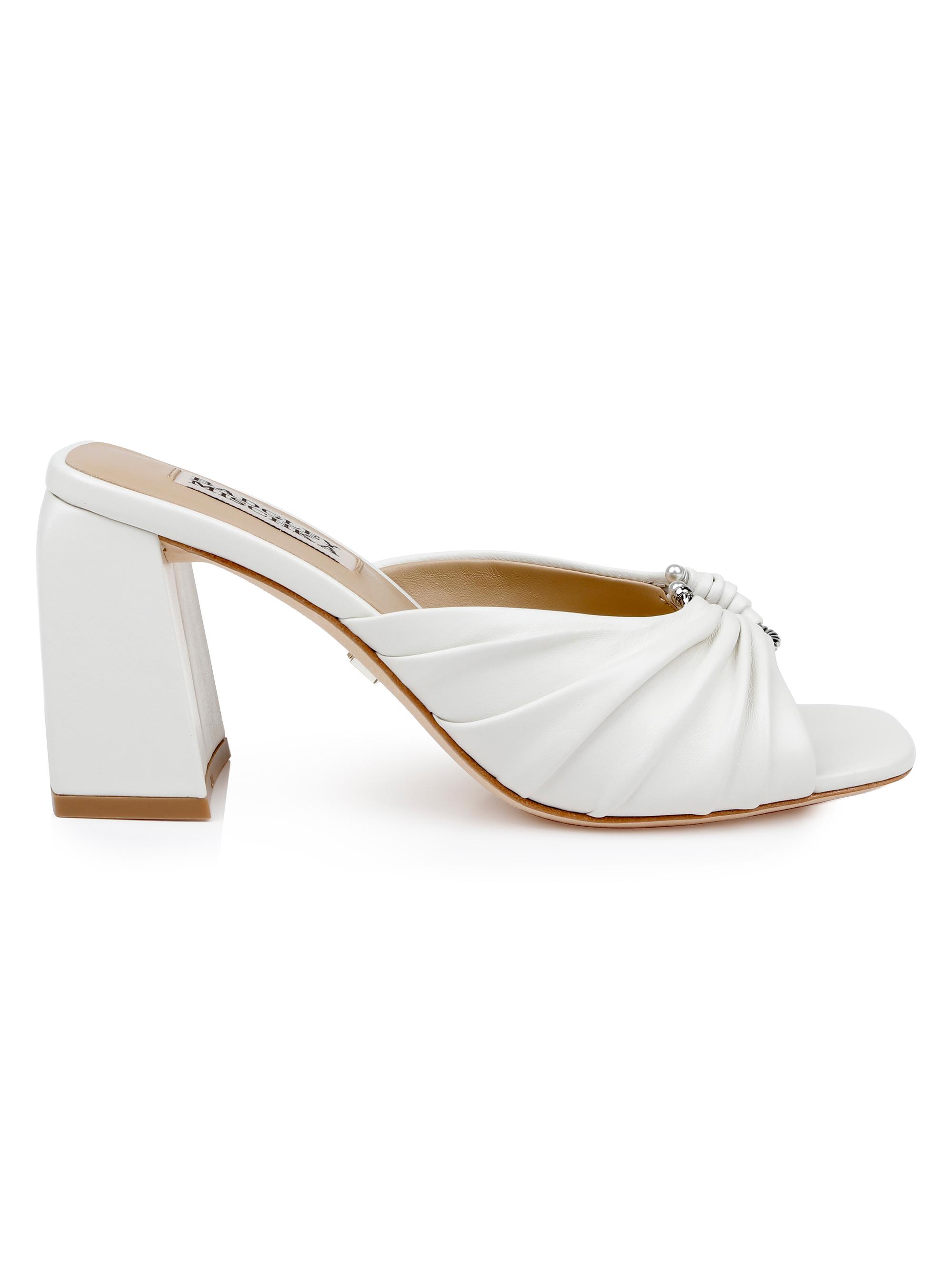 Badgley Mischka Women's Vayla 75MM Leopard-Print Sandals - White Leather