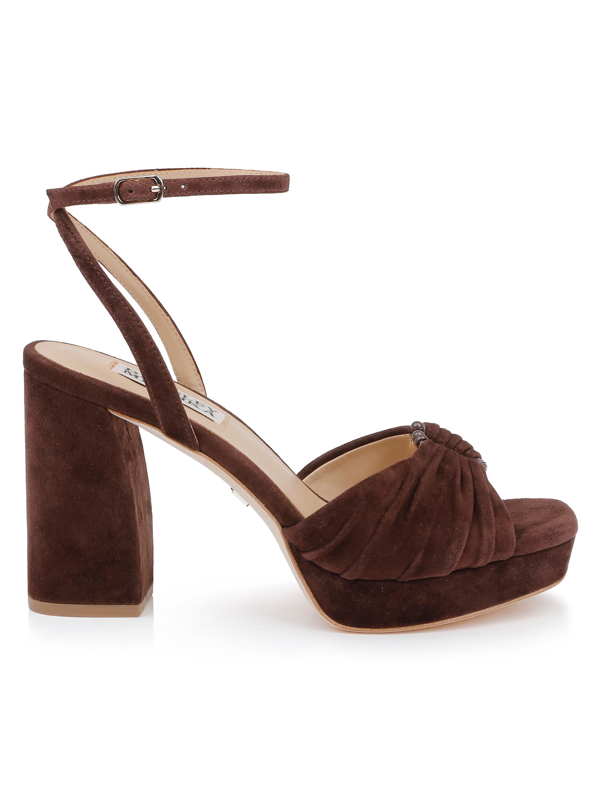 Badgley Mischka Women's Veda 85MM Suede Sandals - Coffee Suede