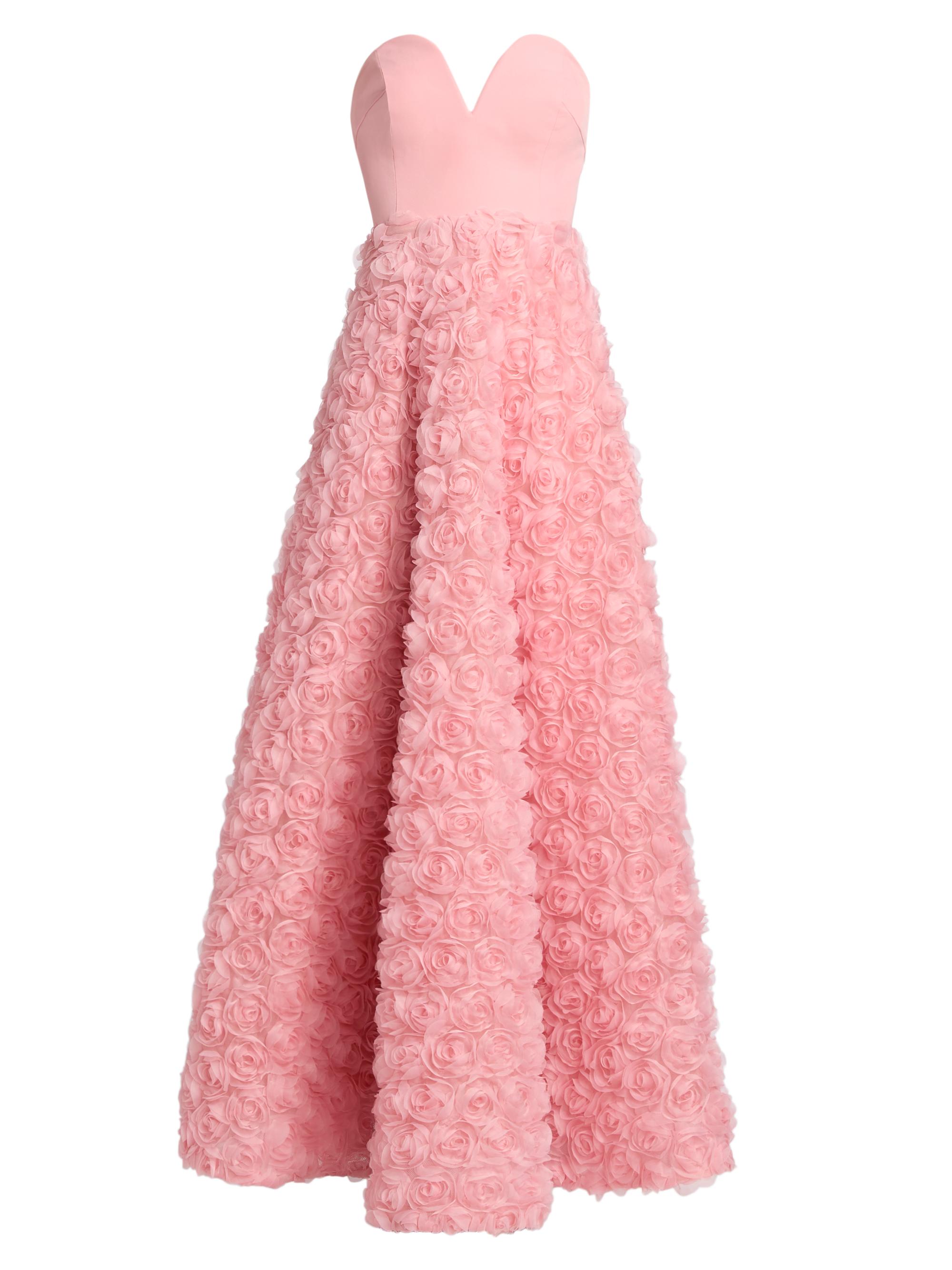 Milly Women's Bell Mesh Rose Appliqué Gown - Pink