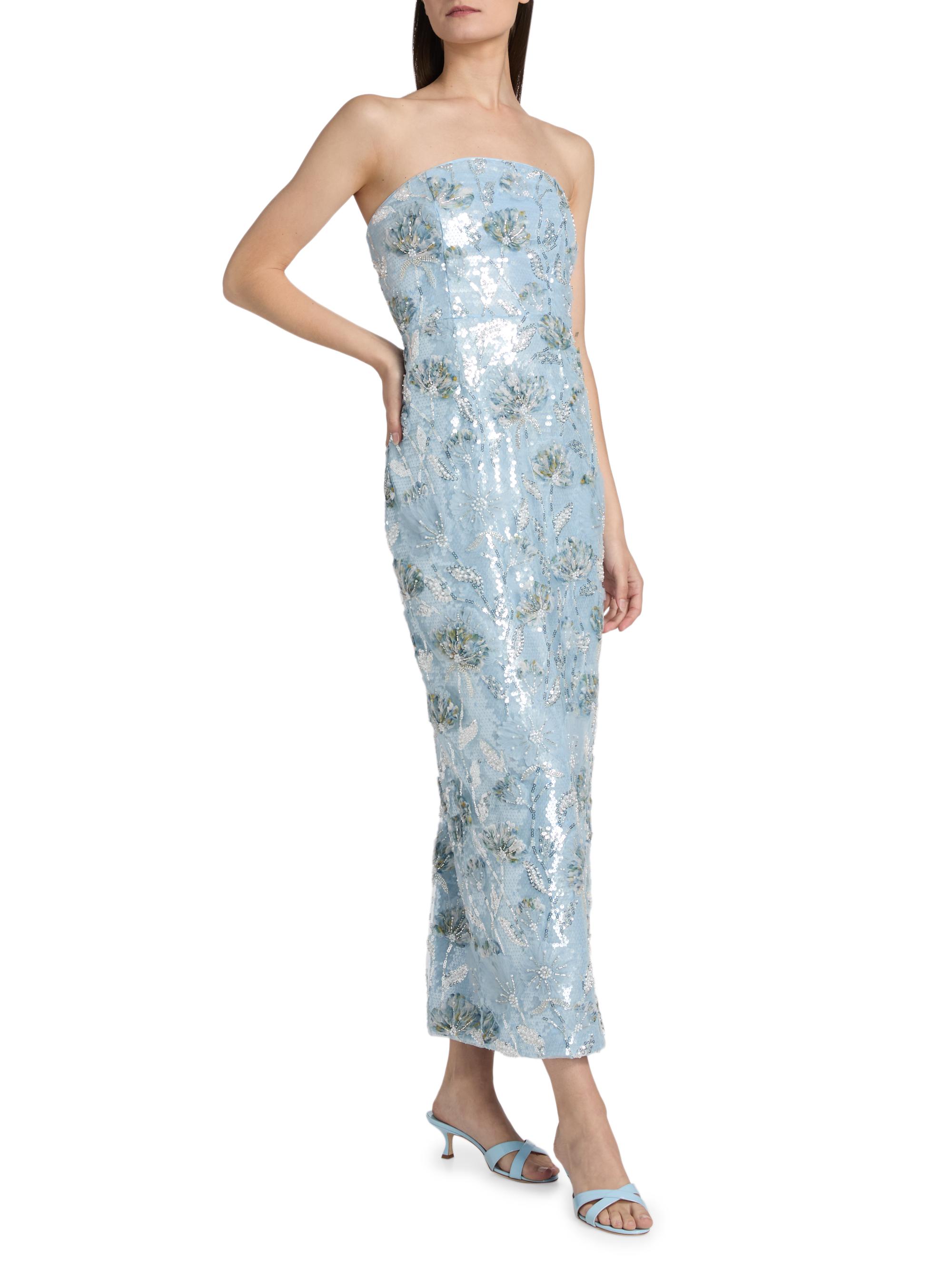 Milly Jasmine Sequined Strapless Column Dress | Saks Fifth Avenue